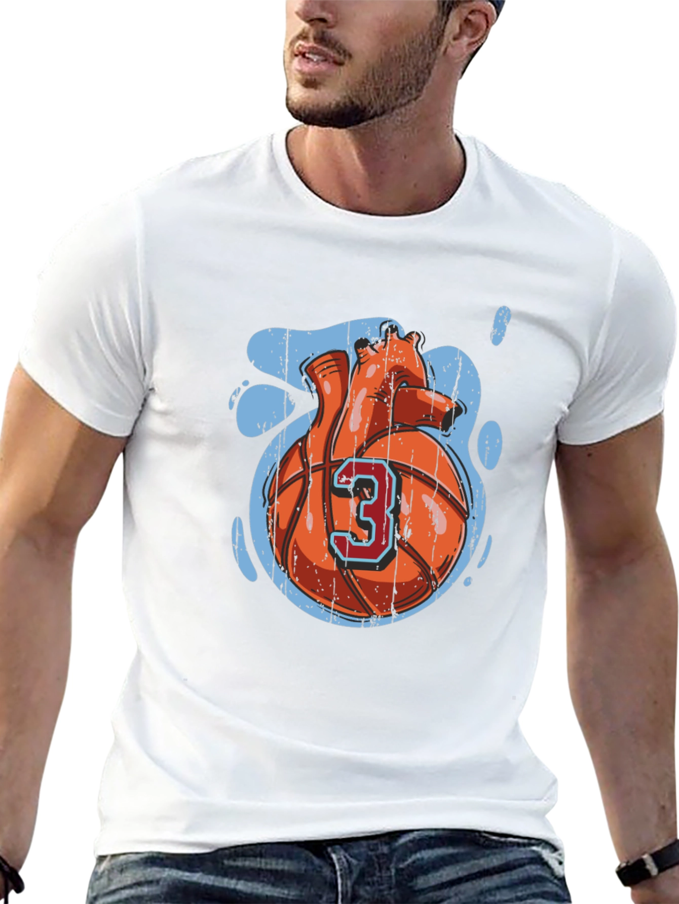 Heart Basketball T-Shirt - Black