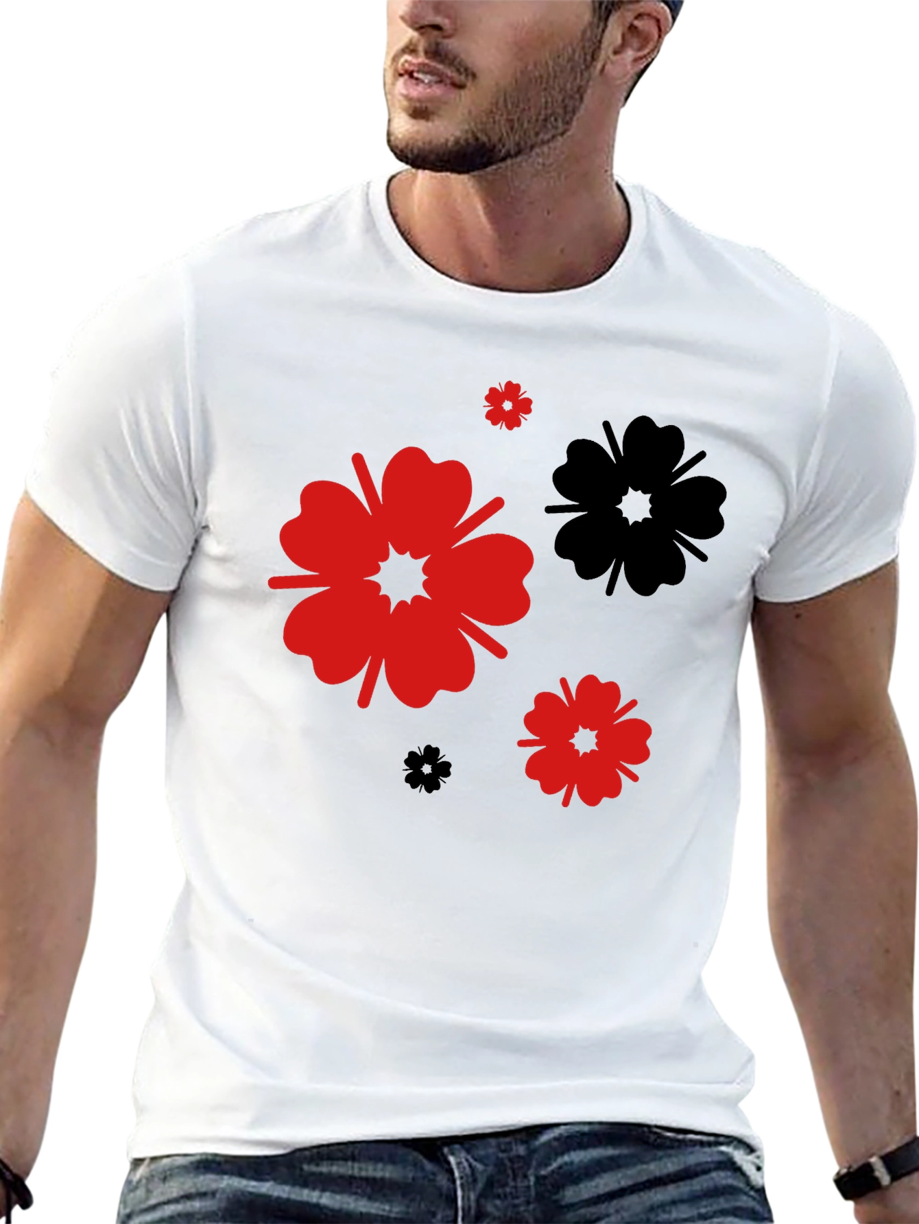 Black Floral Print T-Shirt