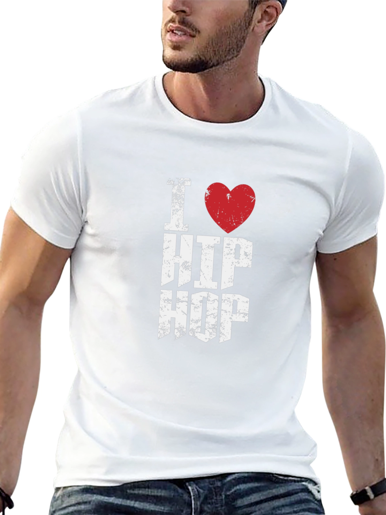 I Heart Hip Hop Graphic Tee - Distressed Print