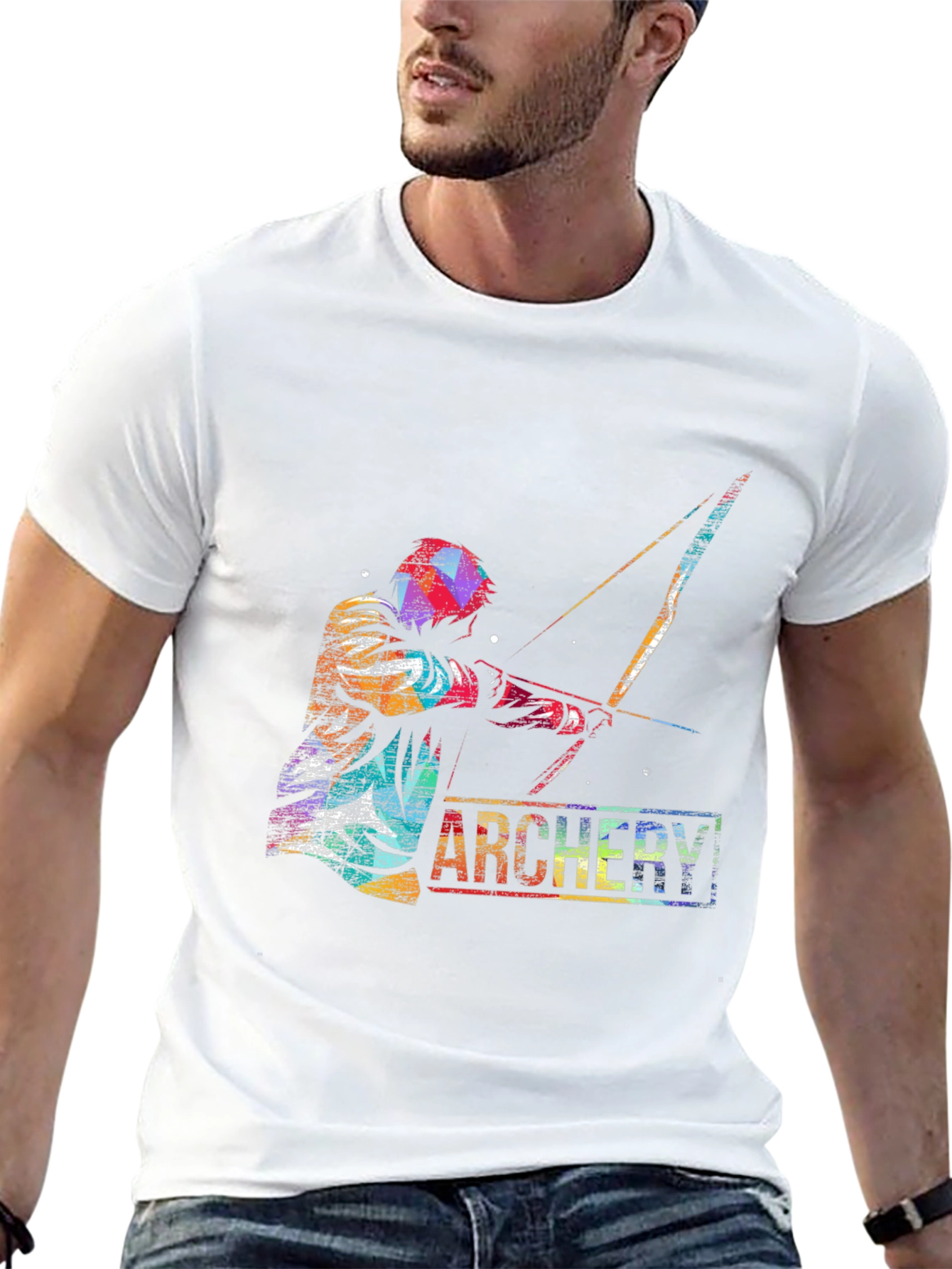 Archery Graphic Print T-Shirt - Sporty Casual Tee