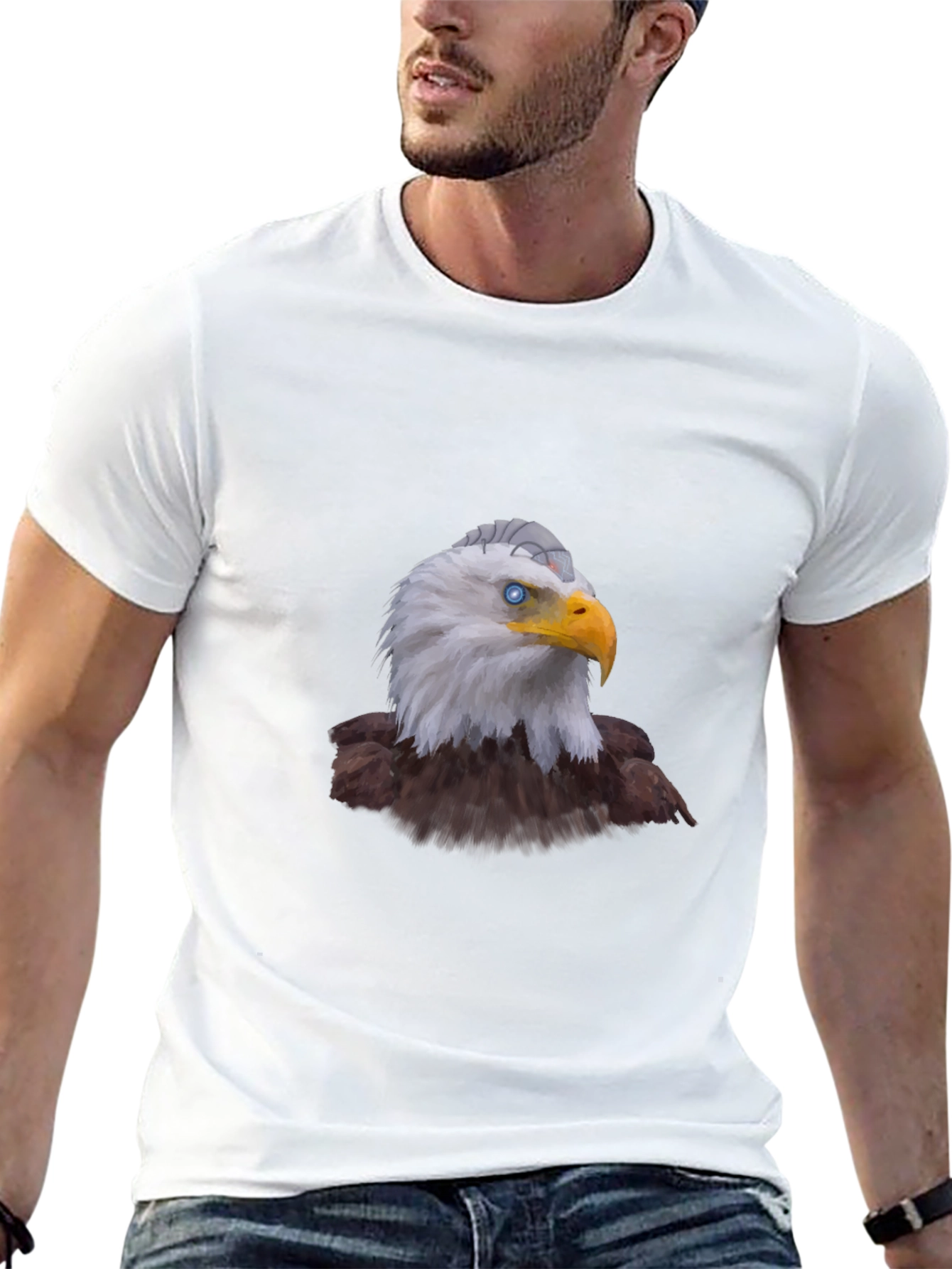 Eagle Graphic Print Black T-Shirt for Men