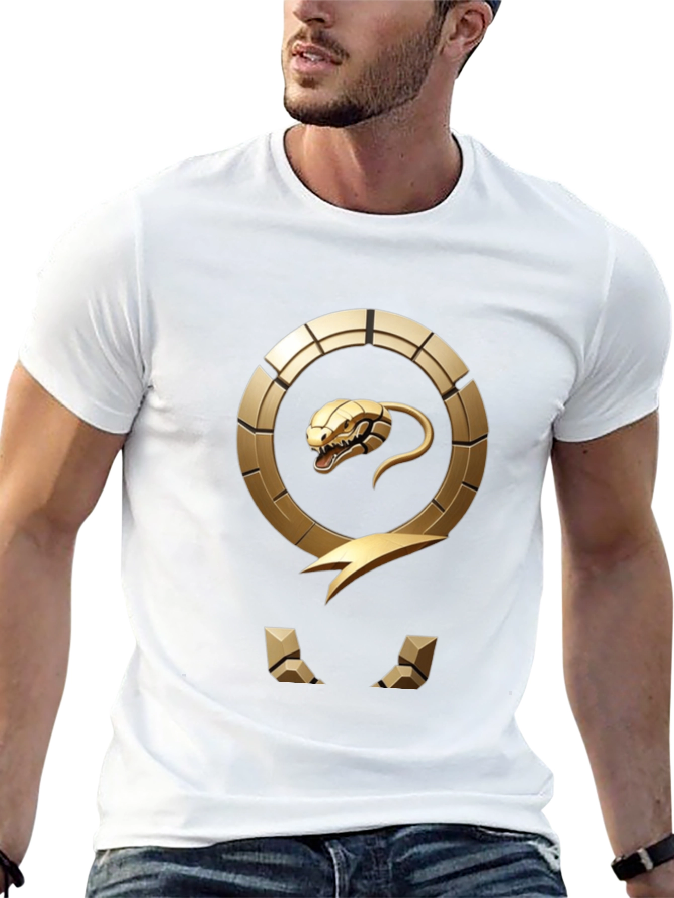 Golden Snake Emblem Black T-Shirt