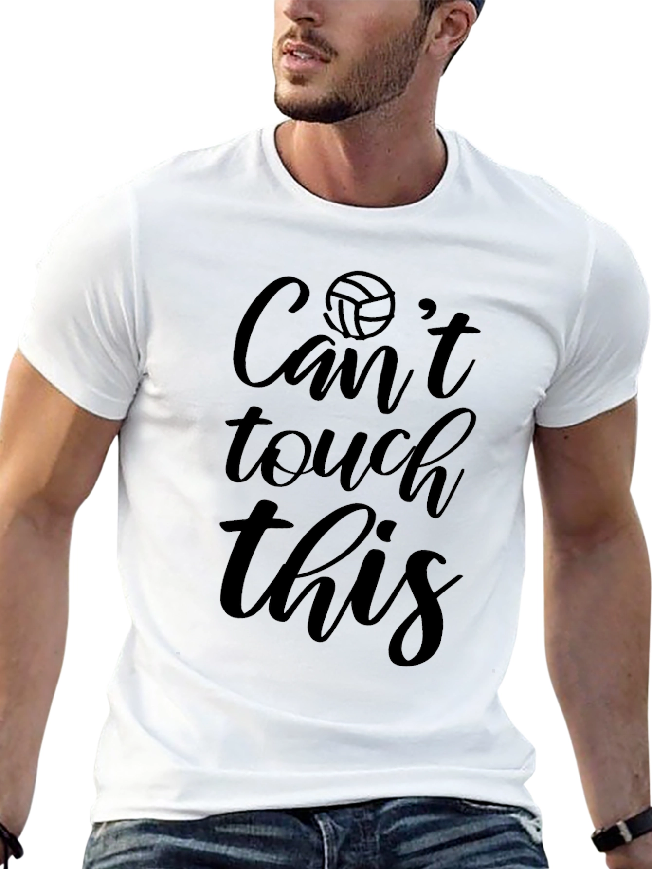 Volleyball Cant Touch This Black T-Shirt