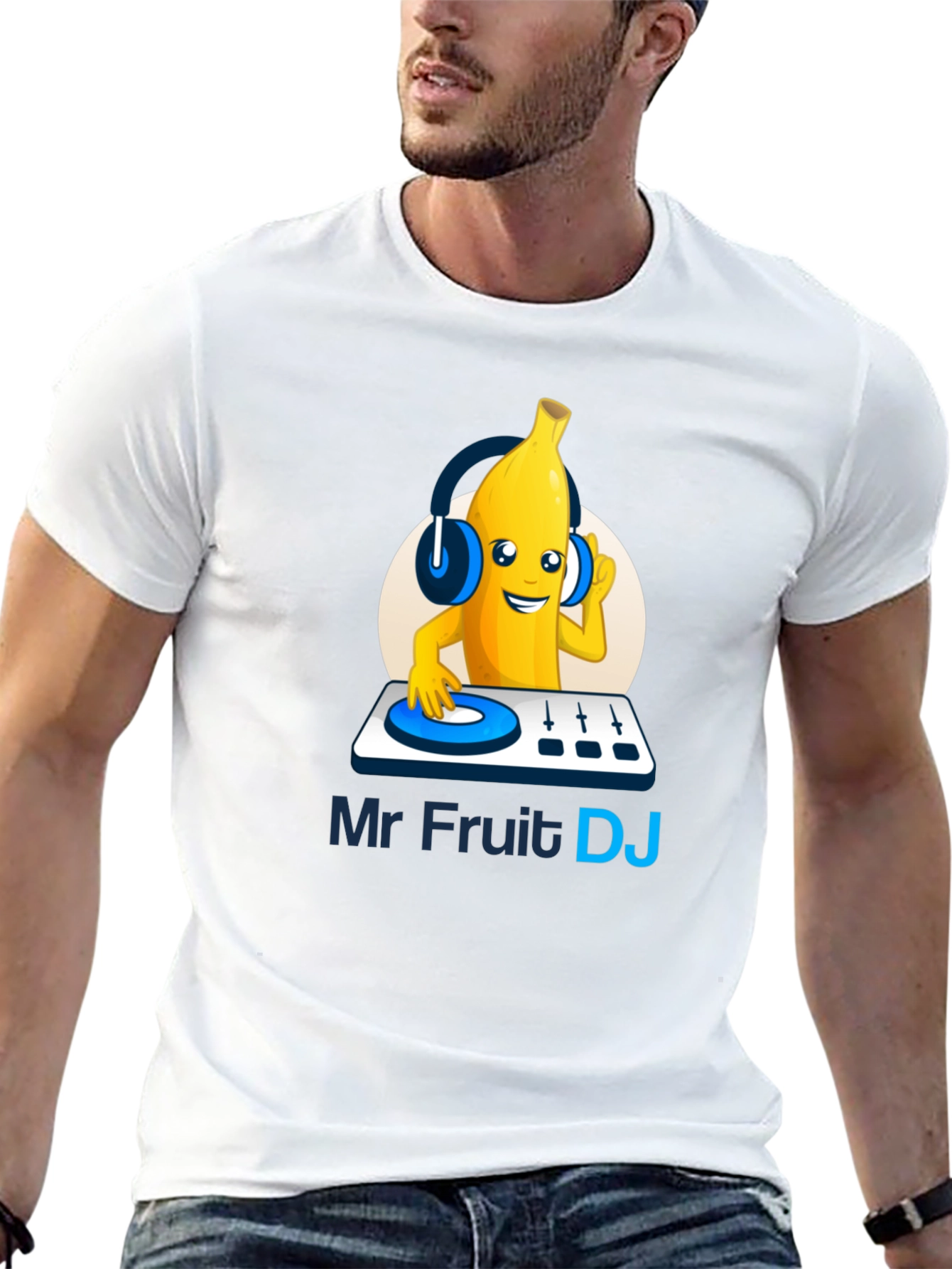 Mr Fruit DJ T-Shirt - Black Cotton Graphic Tee