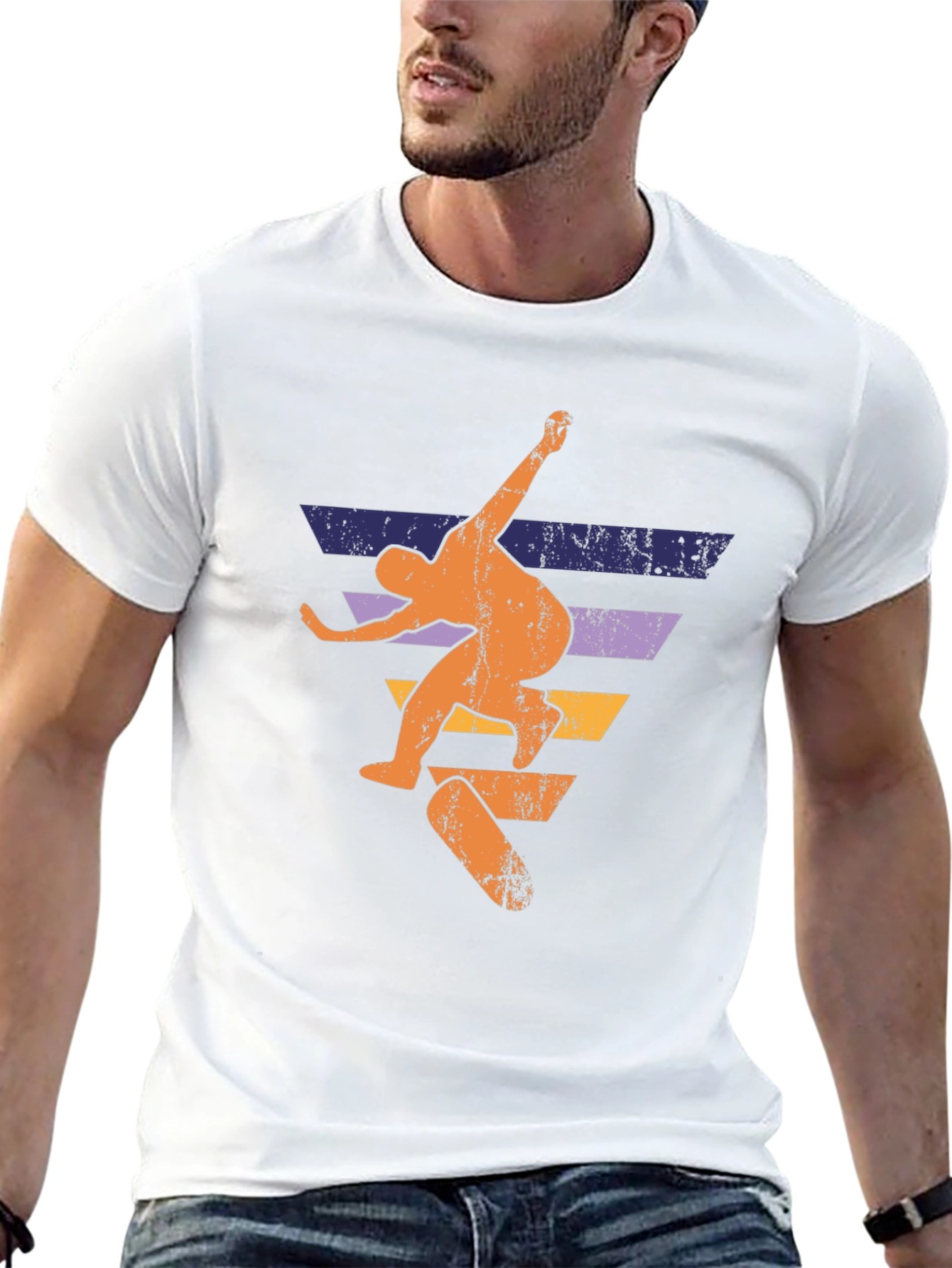 Skateboarding Retro Graphic Tee - Black
