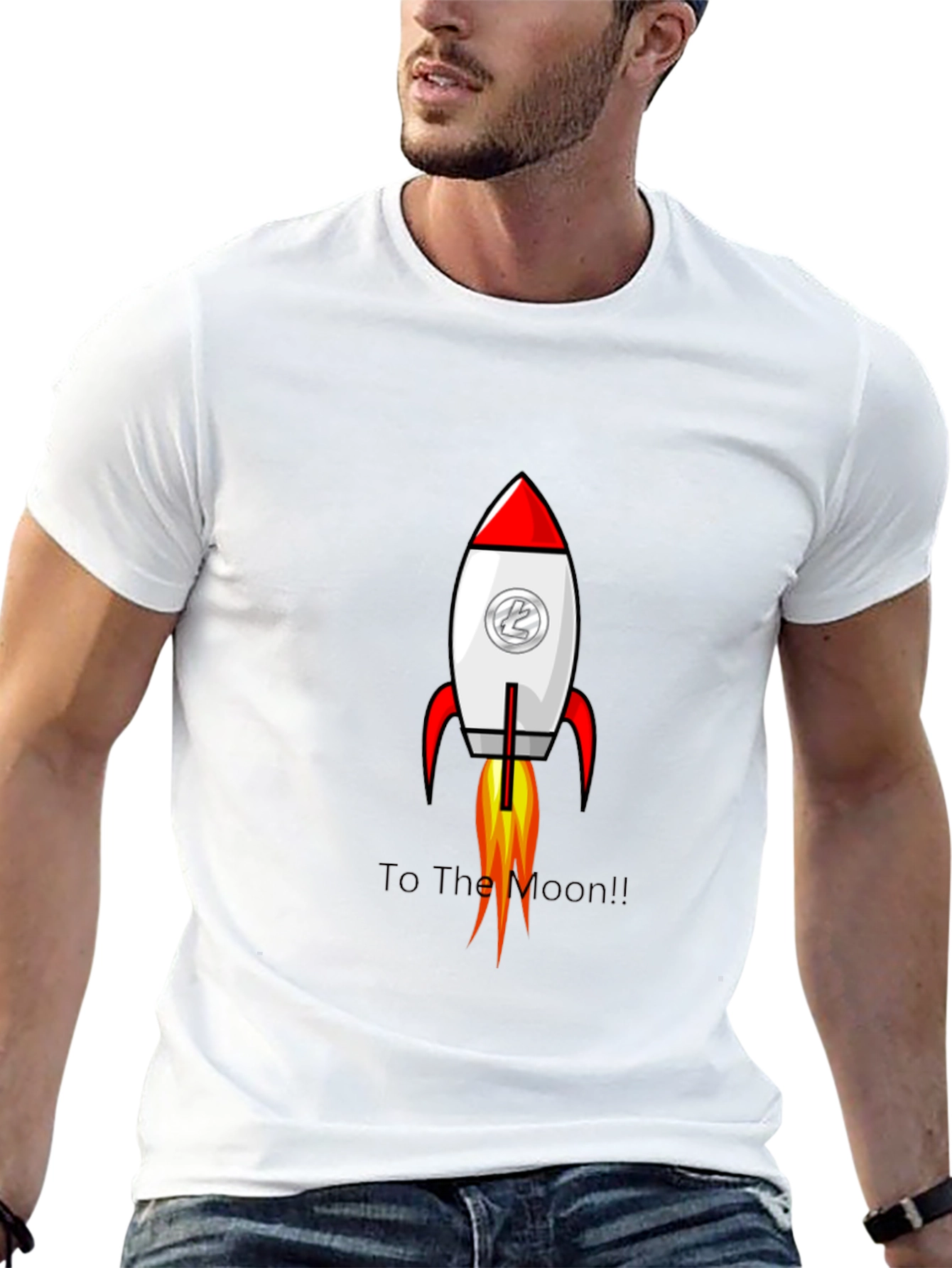 To The Moon Rocket Graphic Tee