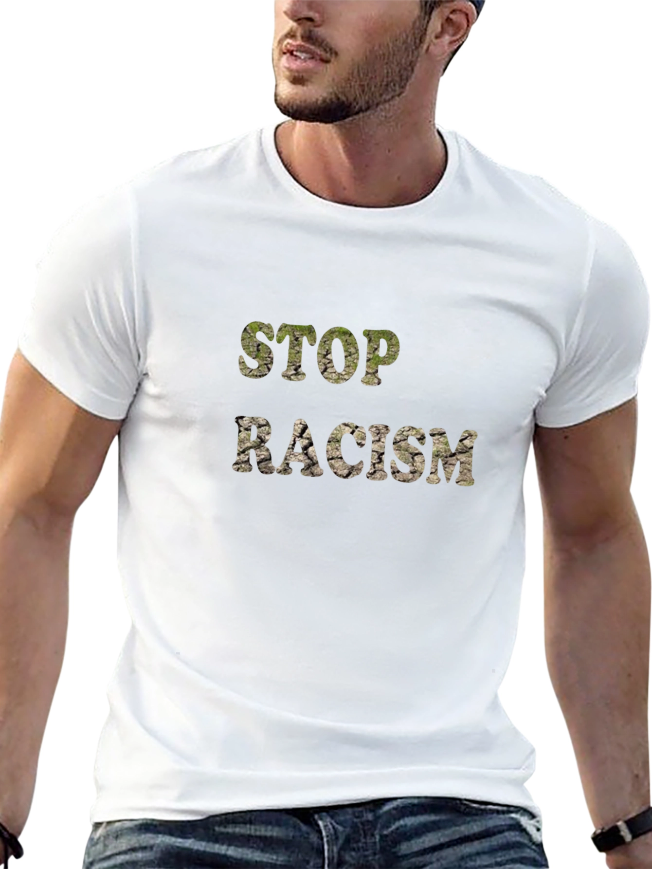 Stop Racism Graphic T-Shirt - Black