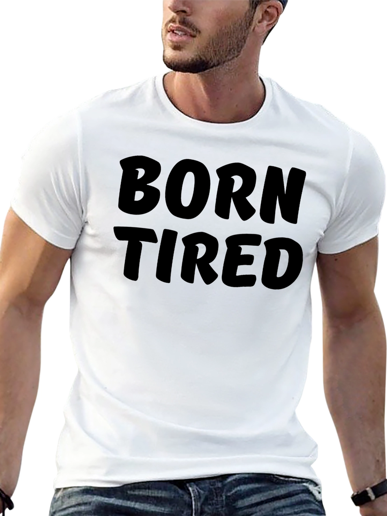 Born Tired Graphic Black T-Shirt