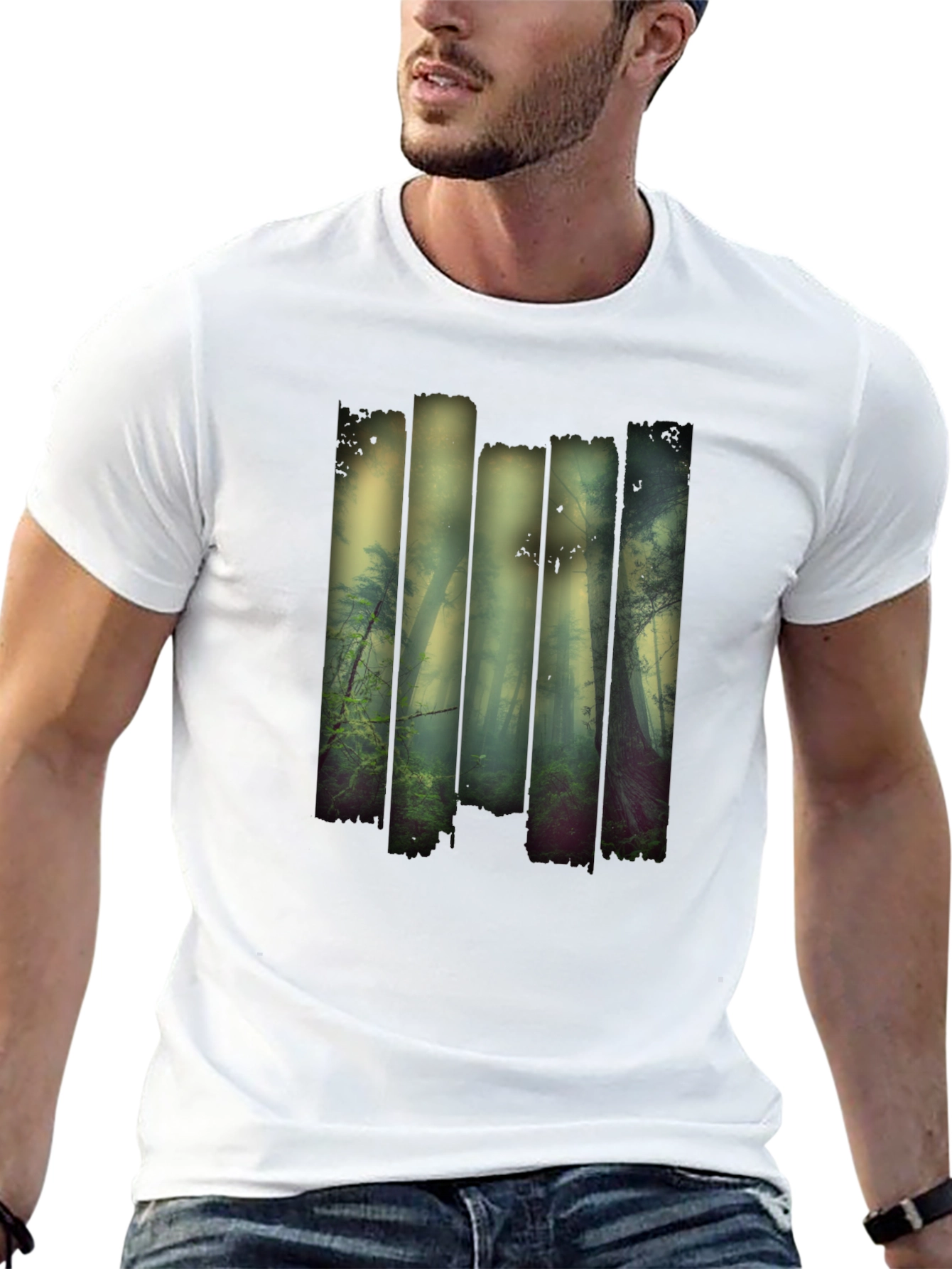 Forest Graphic Print Crew Neck T-Shirt