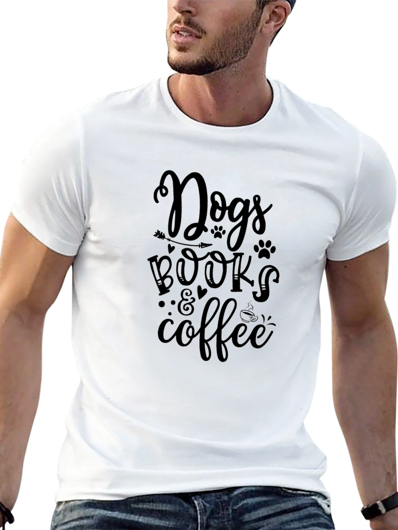 Dogs Books & Coffee Graphic Tee