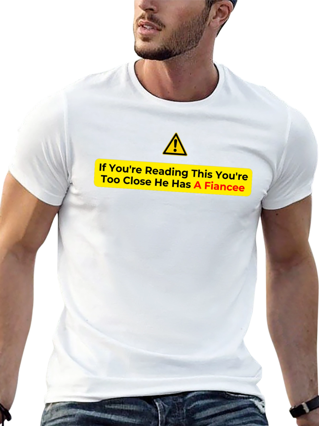 Warning Fiancee Graphic Tee - Black
