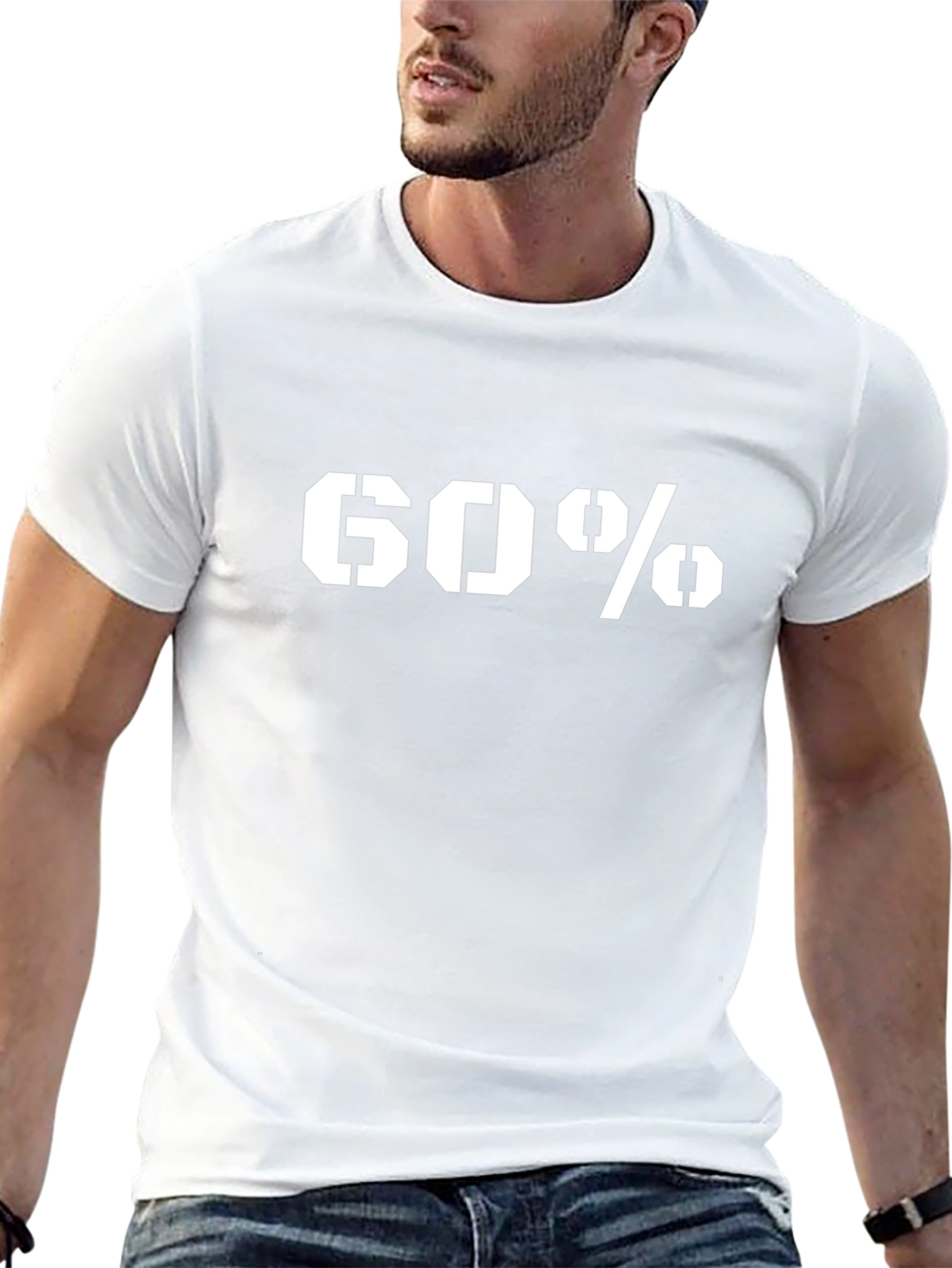 60 Percent Graphic Black T-Shirt - Bold Statement Tee