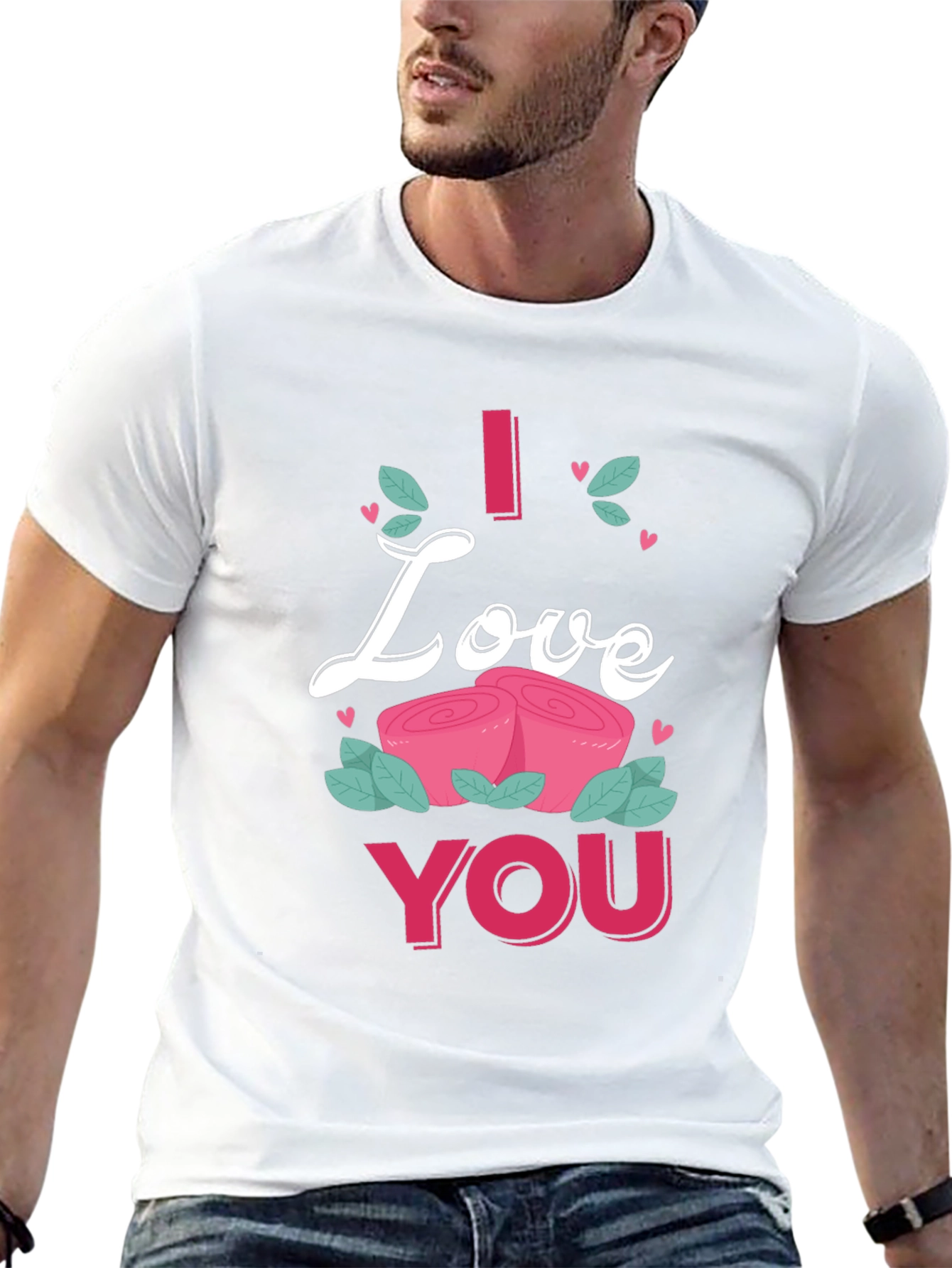 I Love You Roses Graphic Tee Shirt