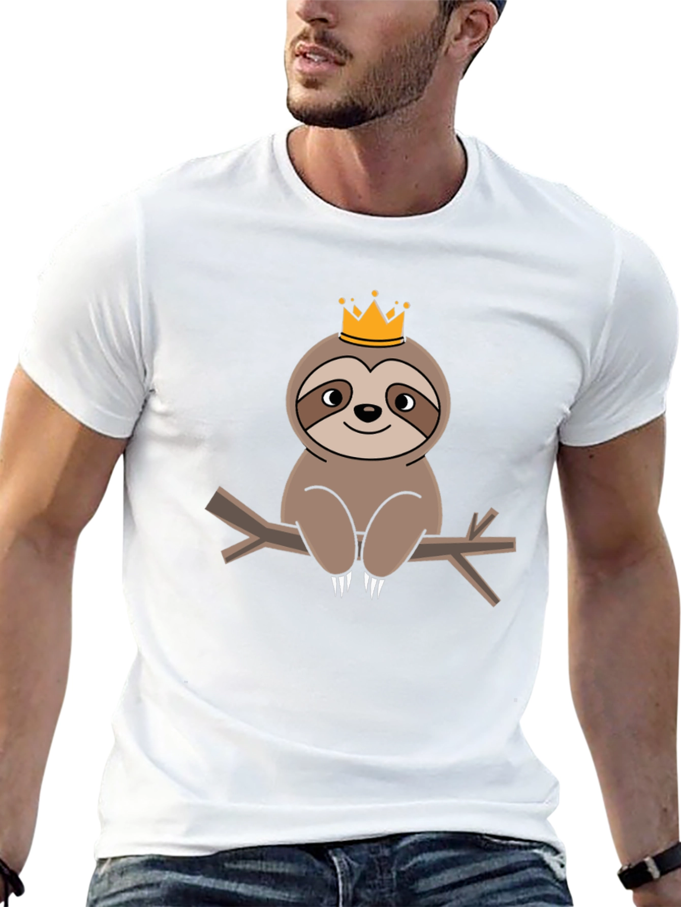 King Sloth T-Shirt - Adorable Cartoon Tee