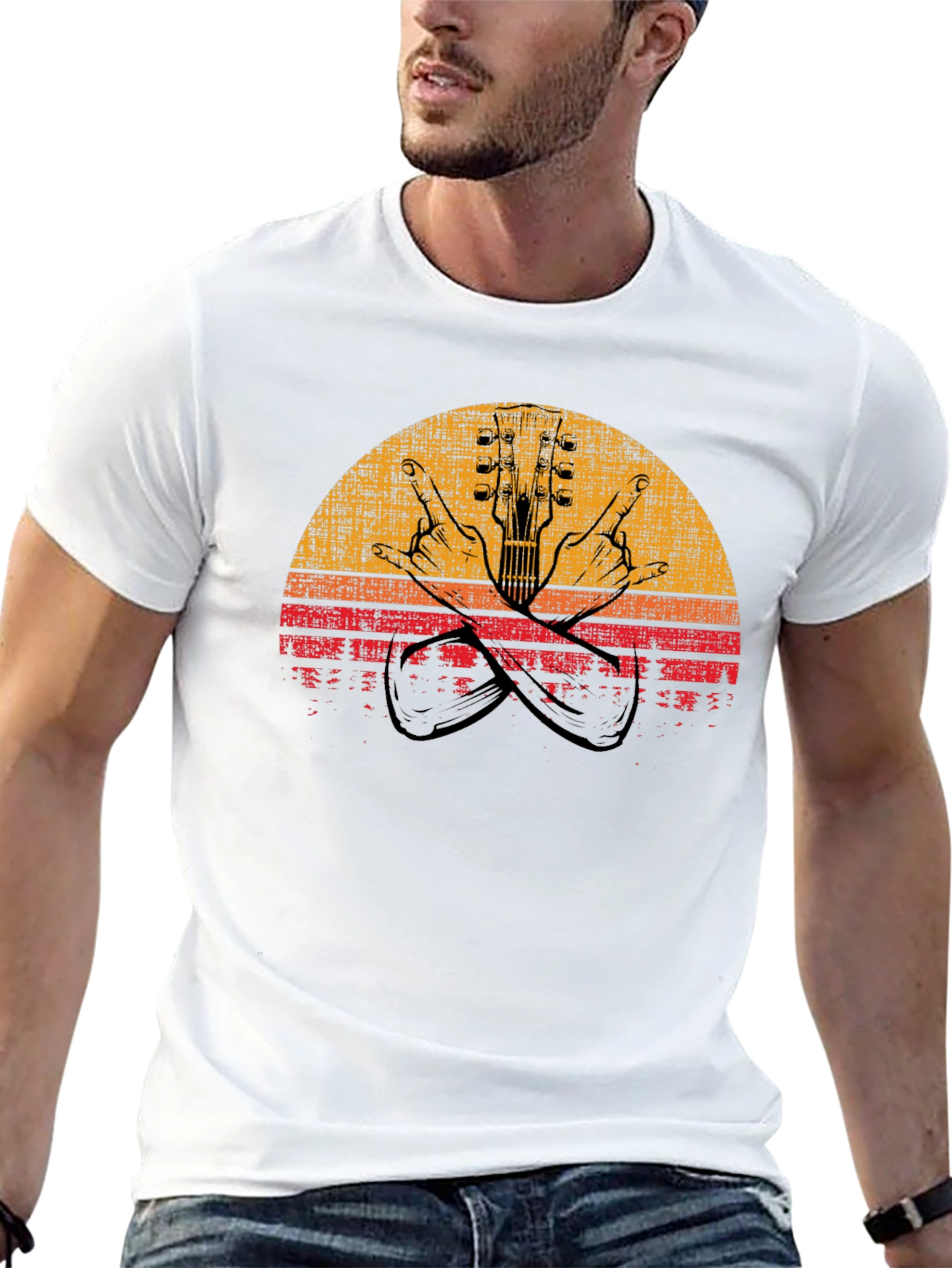 Retro Rock Guitar T-Shirt