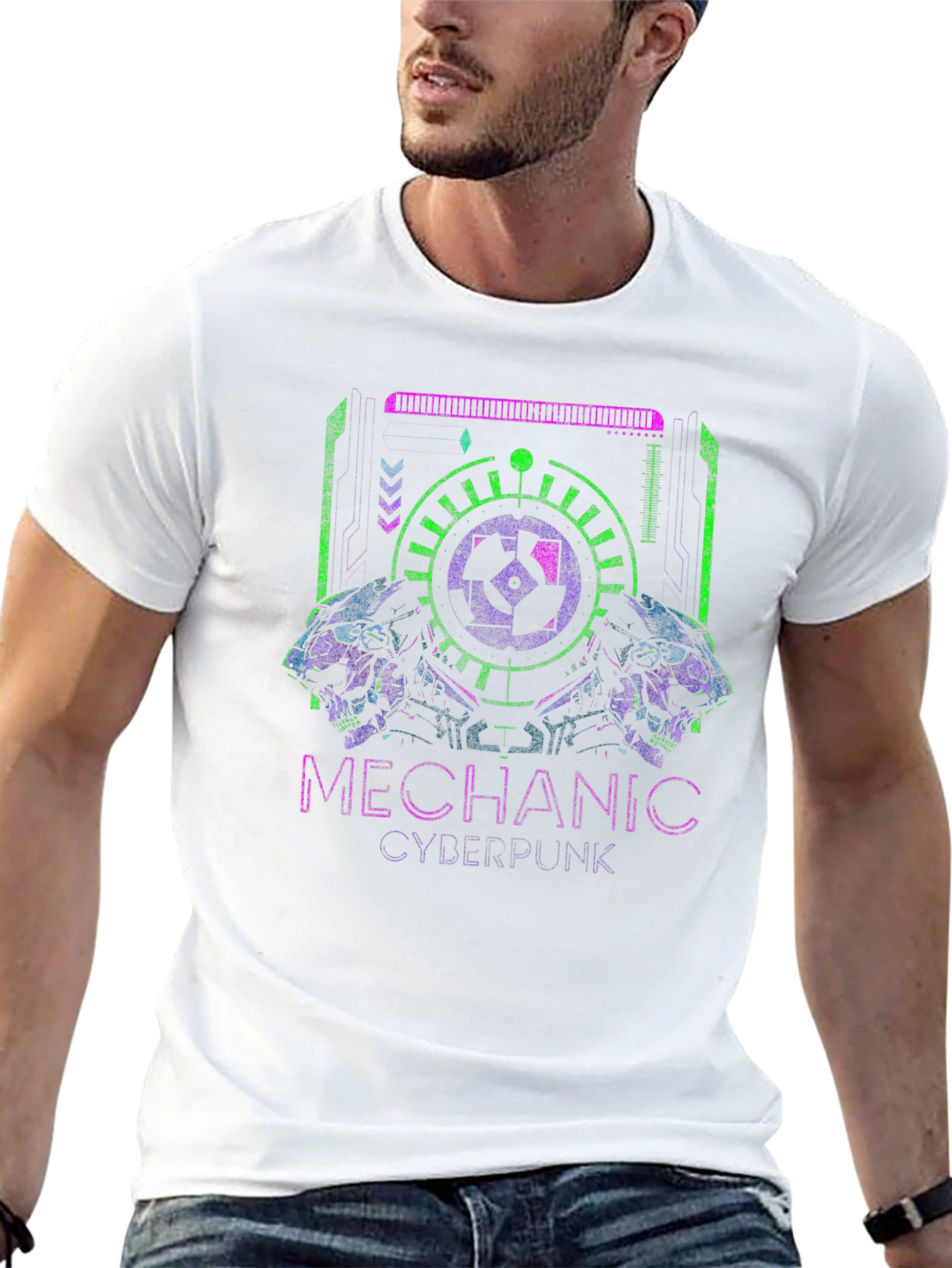 Cyberpunk Mechanic Graphic Tee