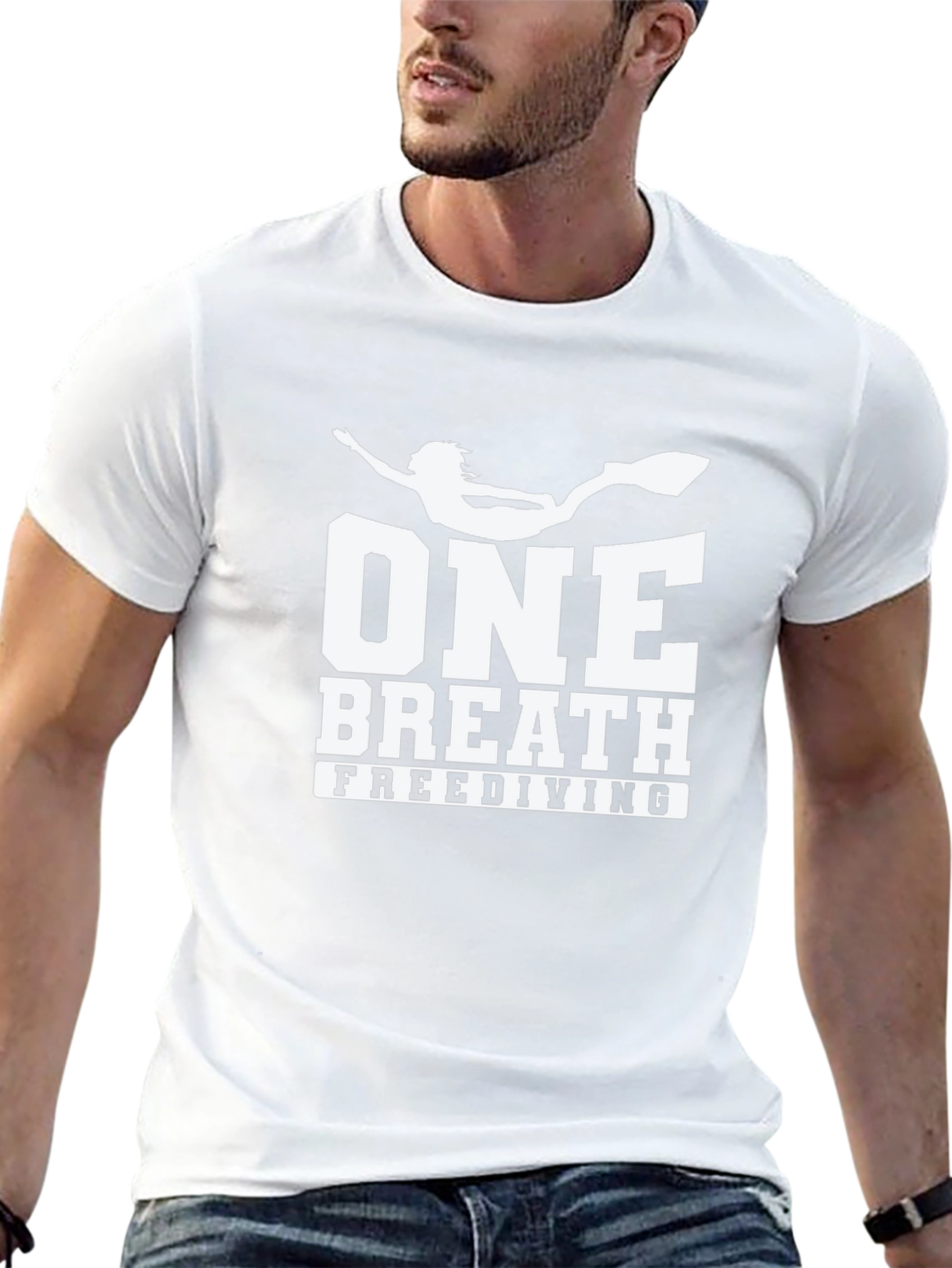 One Breath Freediving T-Shirt Black Cotton Tee