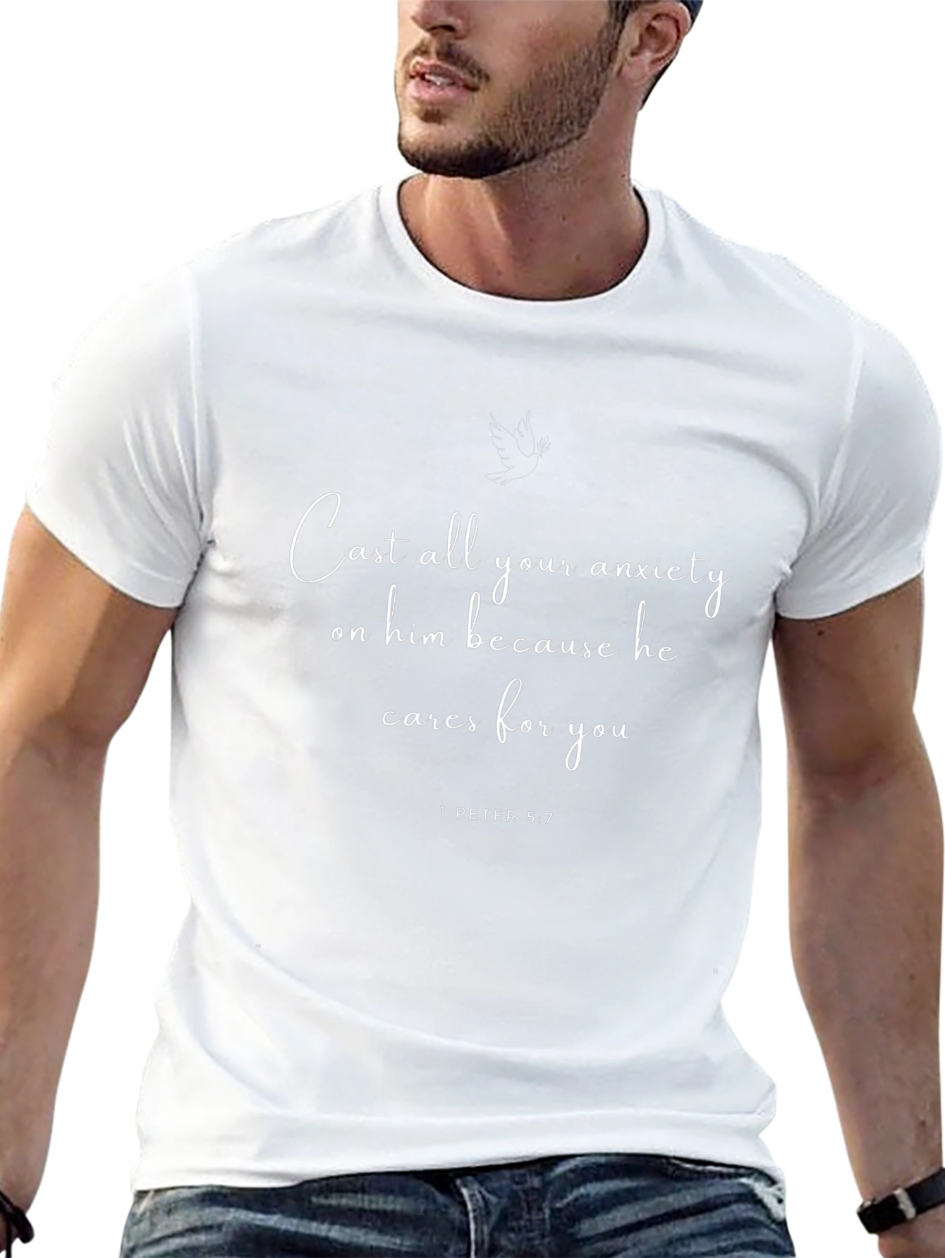 Anxiety Relief T-Shirt - 1 Peter 5:7 Christian Tee