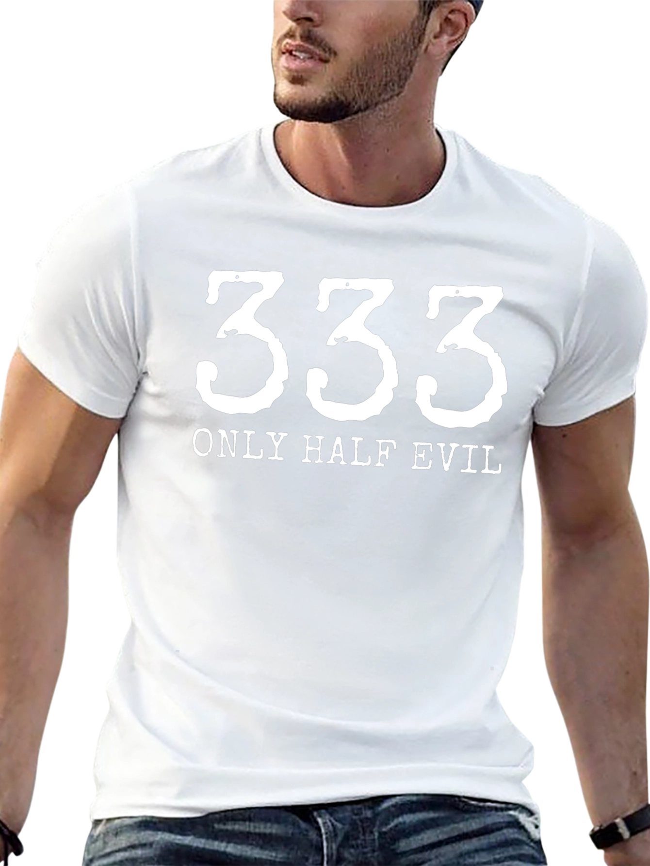 333 Only Half Evil Graphic Tee - Black