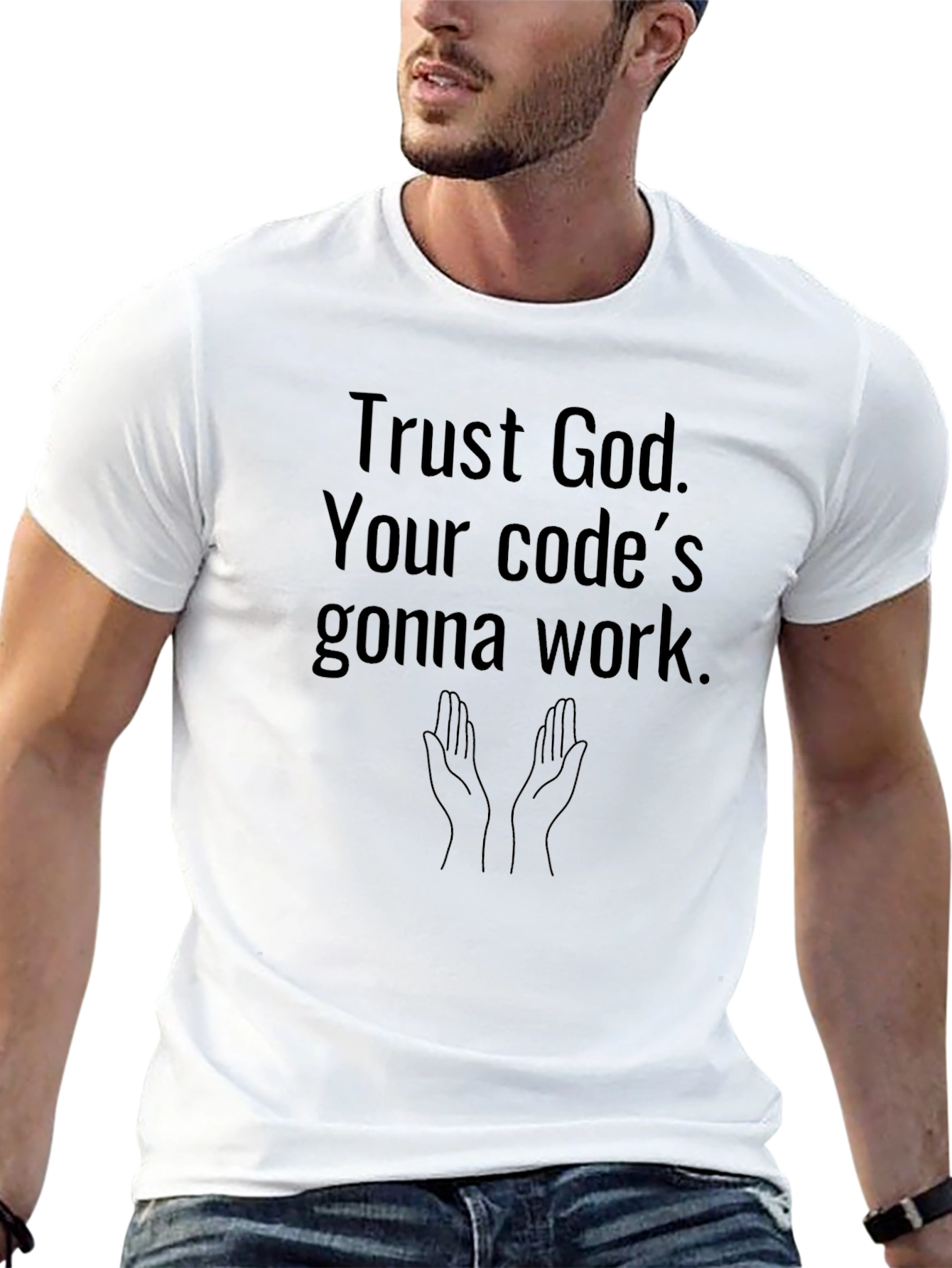 Trust God Code Will Work Black T-Shirt