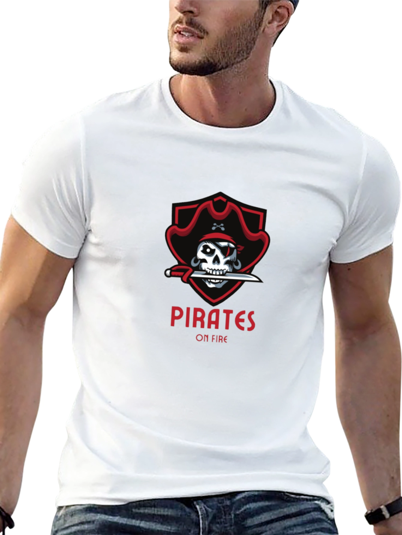 Pirates On Fire T-Shirt - Skull Graphic Tee