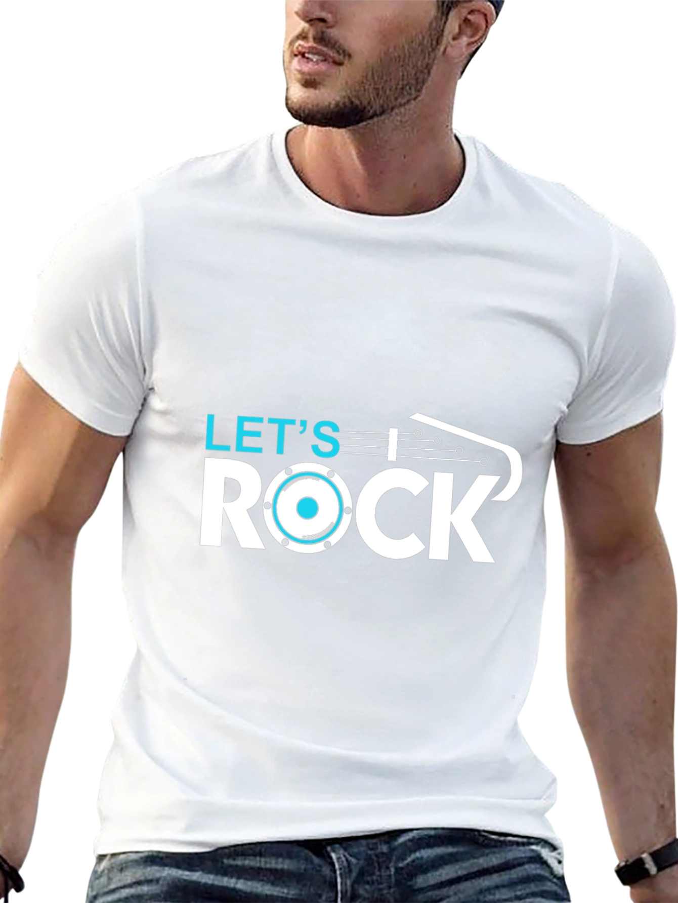 Lets Rock T-Shirt - Black Cotton Graphic Tee