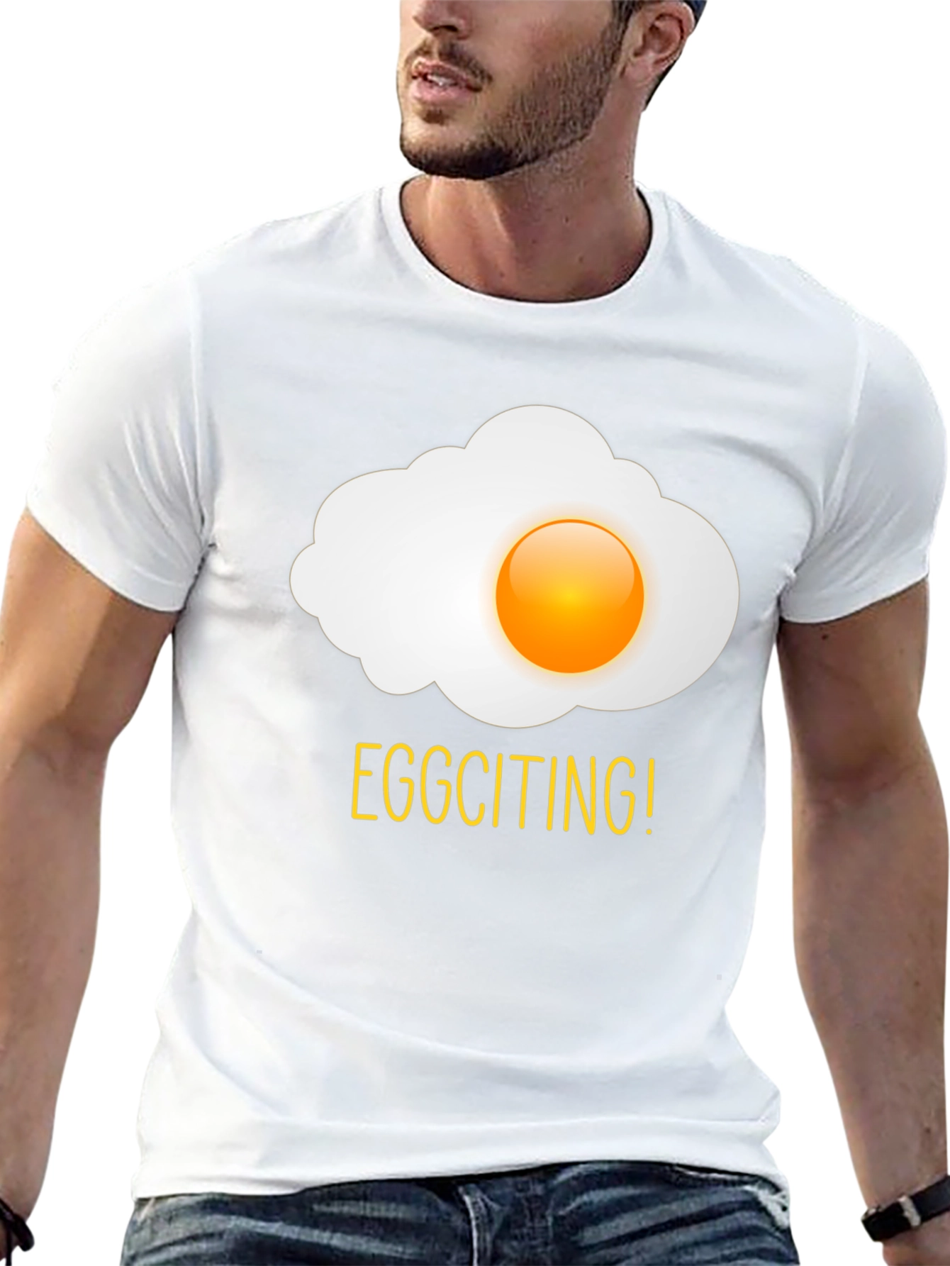 Eggciting! Novelty Egg Graphic Print T-Shirt
