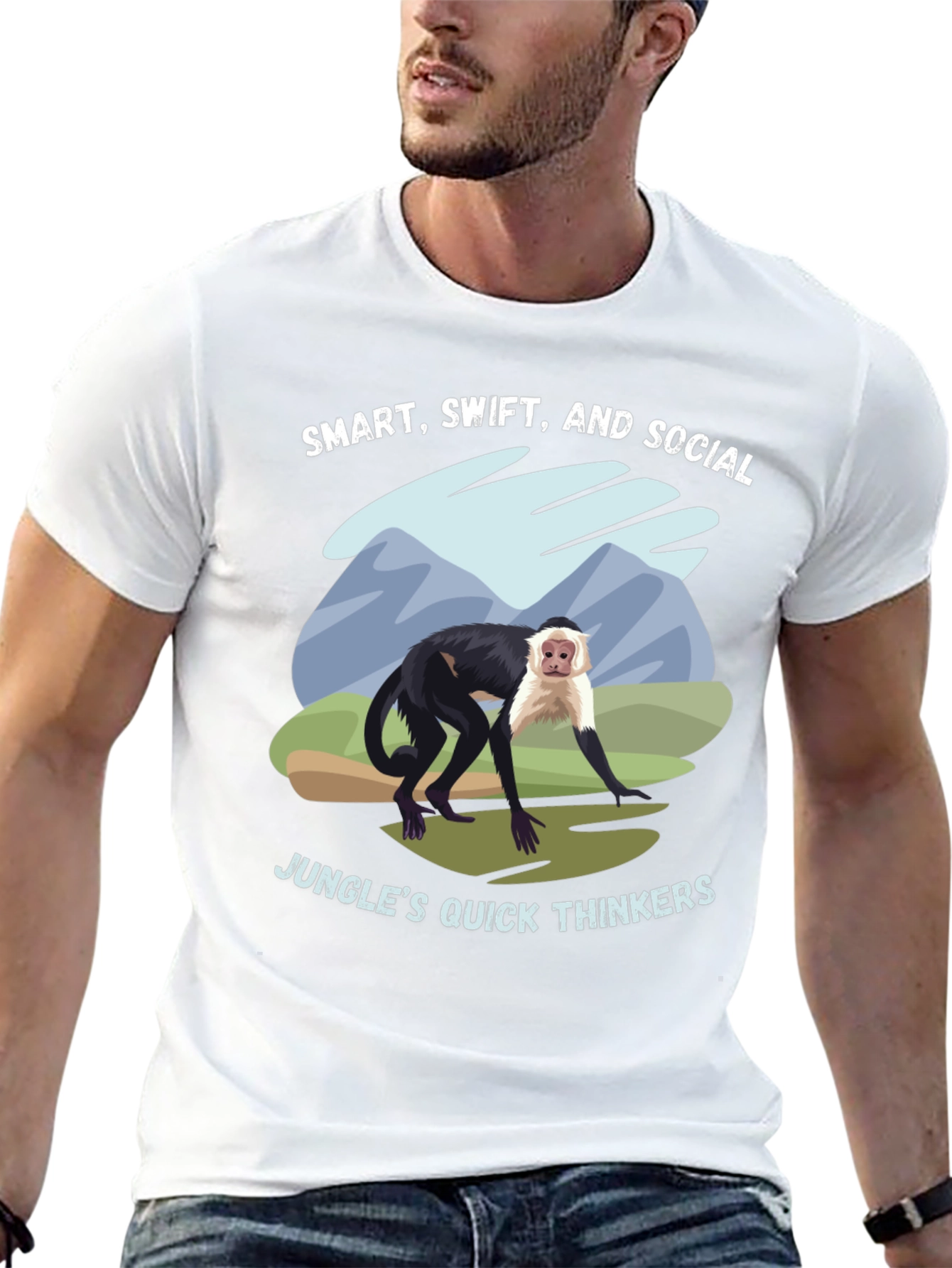 Smart Swift and Social Monkey Graphic T-Shirt