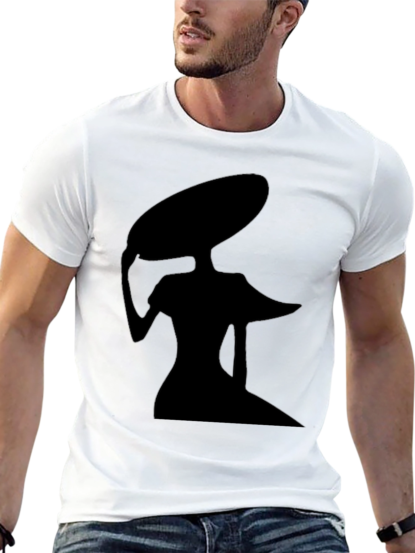 Elegant Lady Silhouette Black T-Shirt