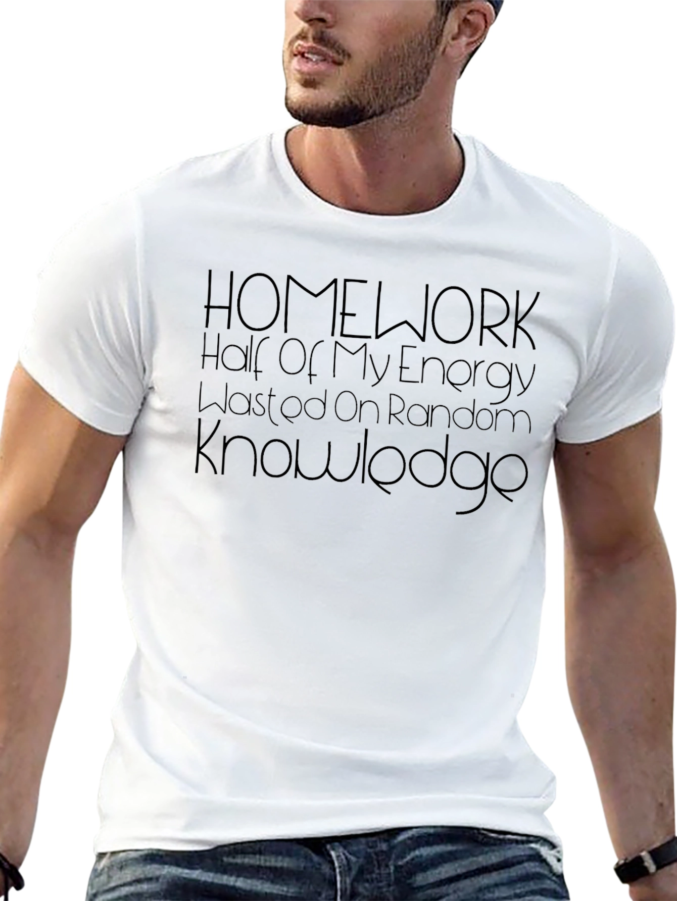 Homework Energy Random Knowledge Mens Black Tee
