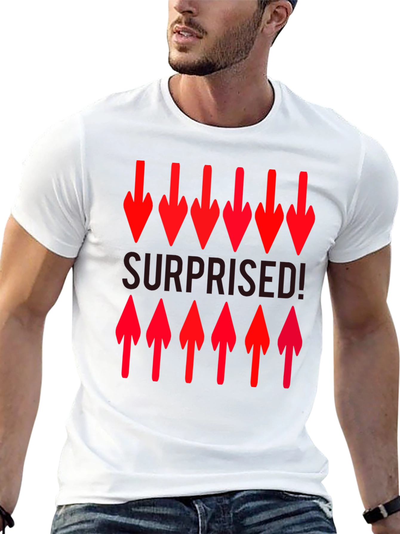 Surprised! Graphic Print Crew Neck T-Shirt