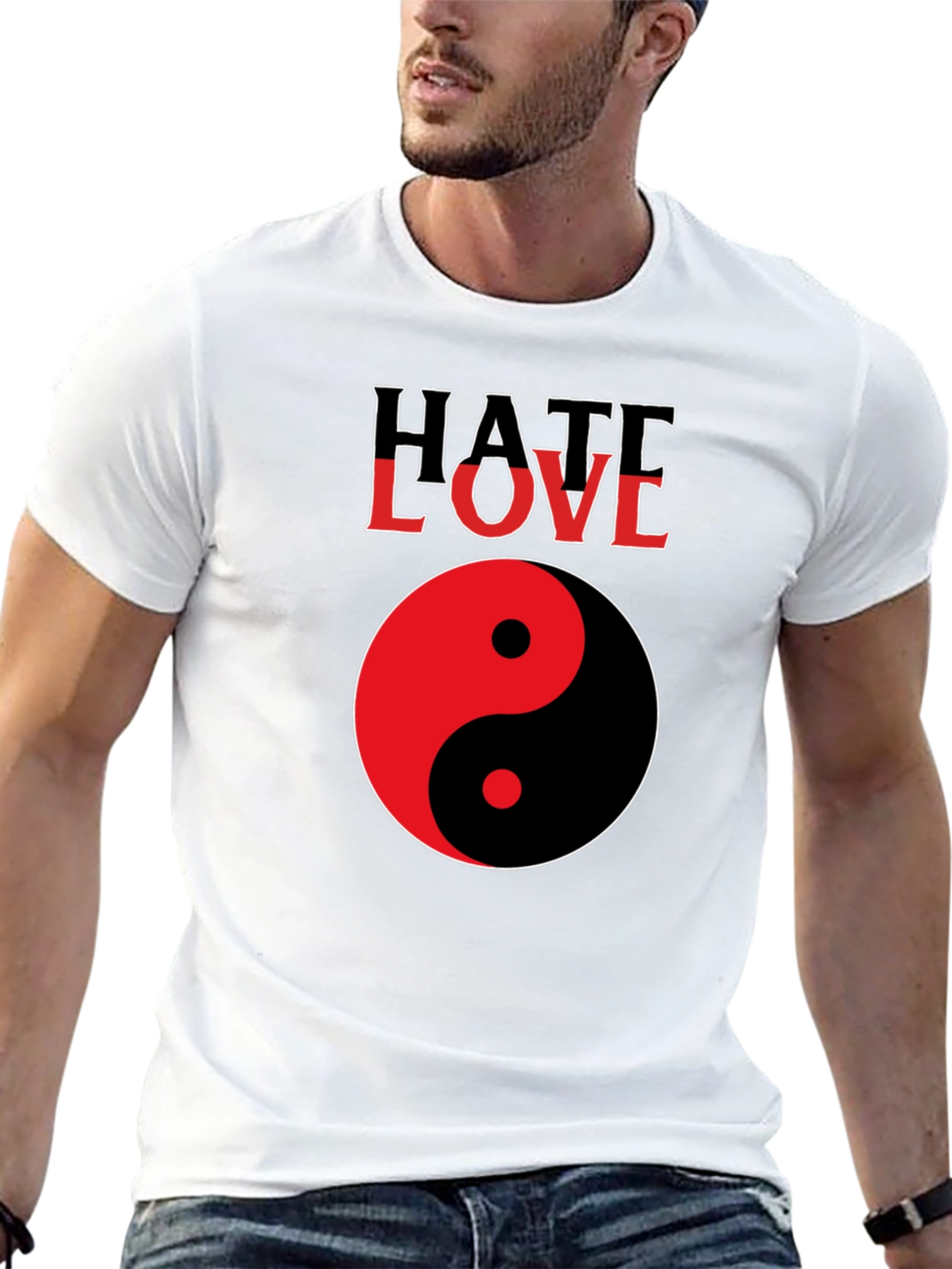 Hate Love Yin Yang Graphic Tee