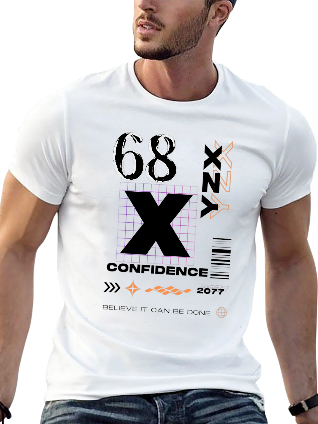 Stylish Graphic Tee: 68 Confidence Believe It!