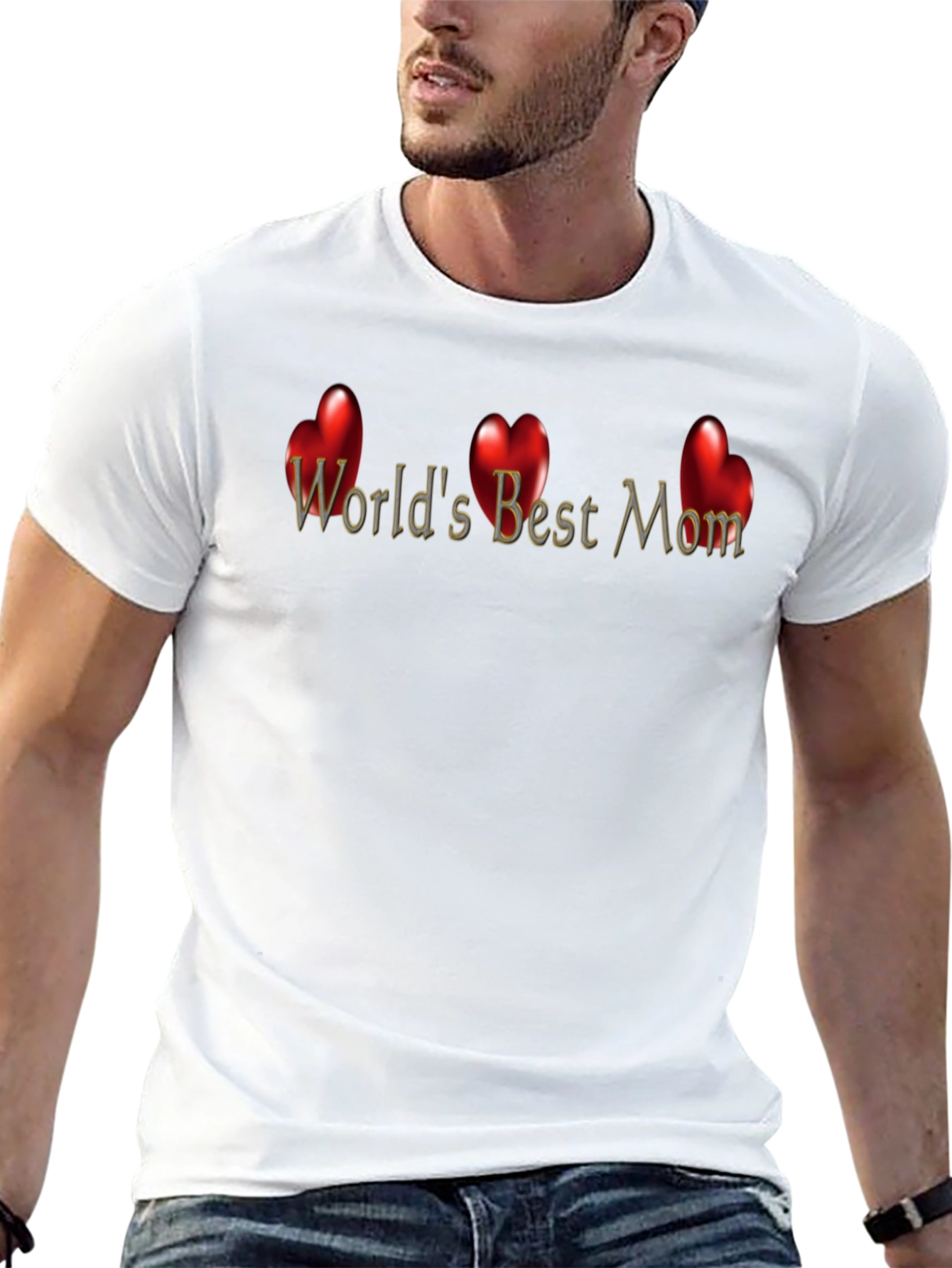 Worlds Best Mom T-Shirt - Heart Design