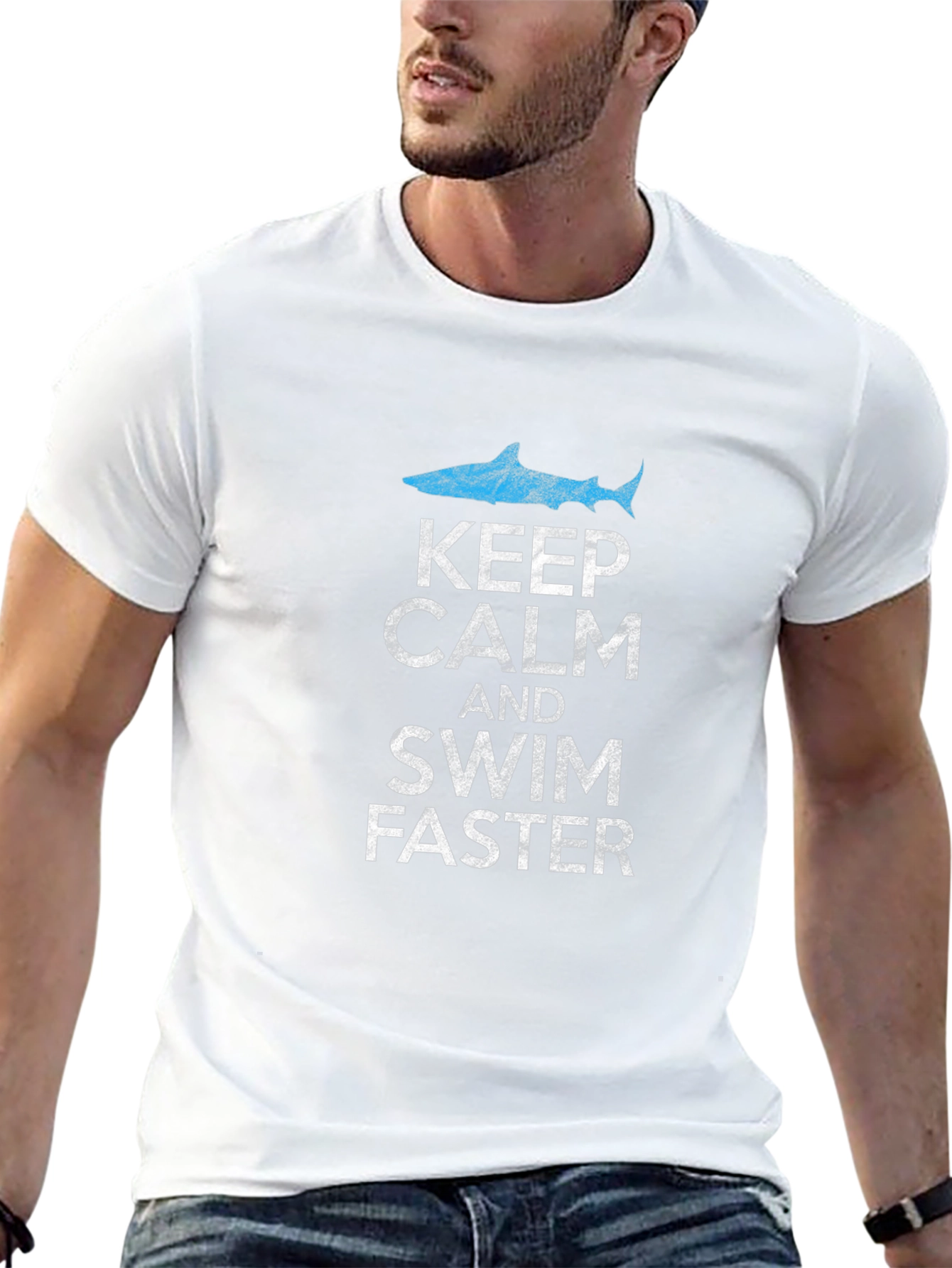 Keep Calm and Swim Faster Shark T-Shirt