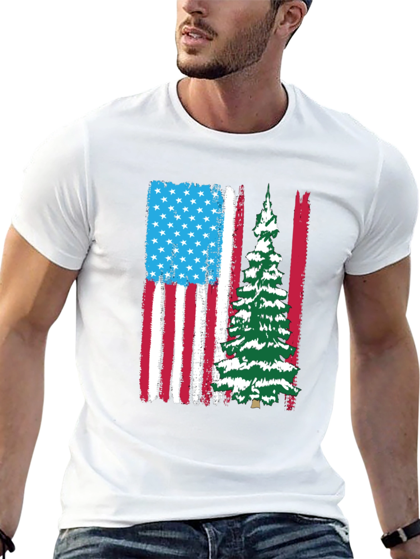 Patriotic Christmas Tree T-Shirt