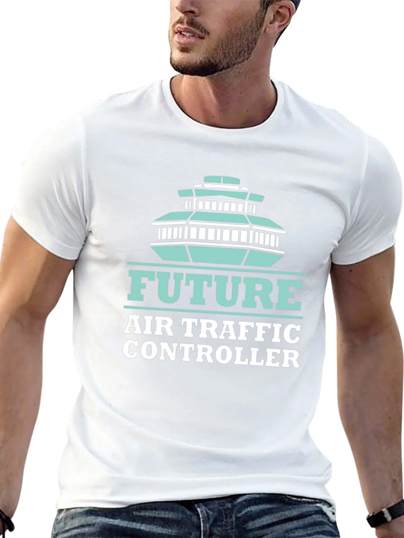 Future Air Traffic Controller Black Graphic Tee