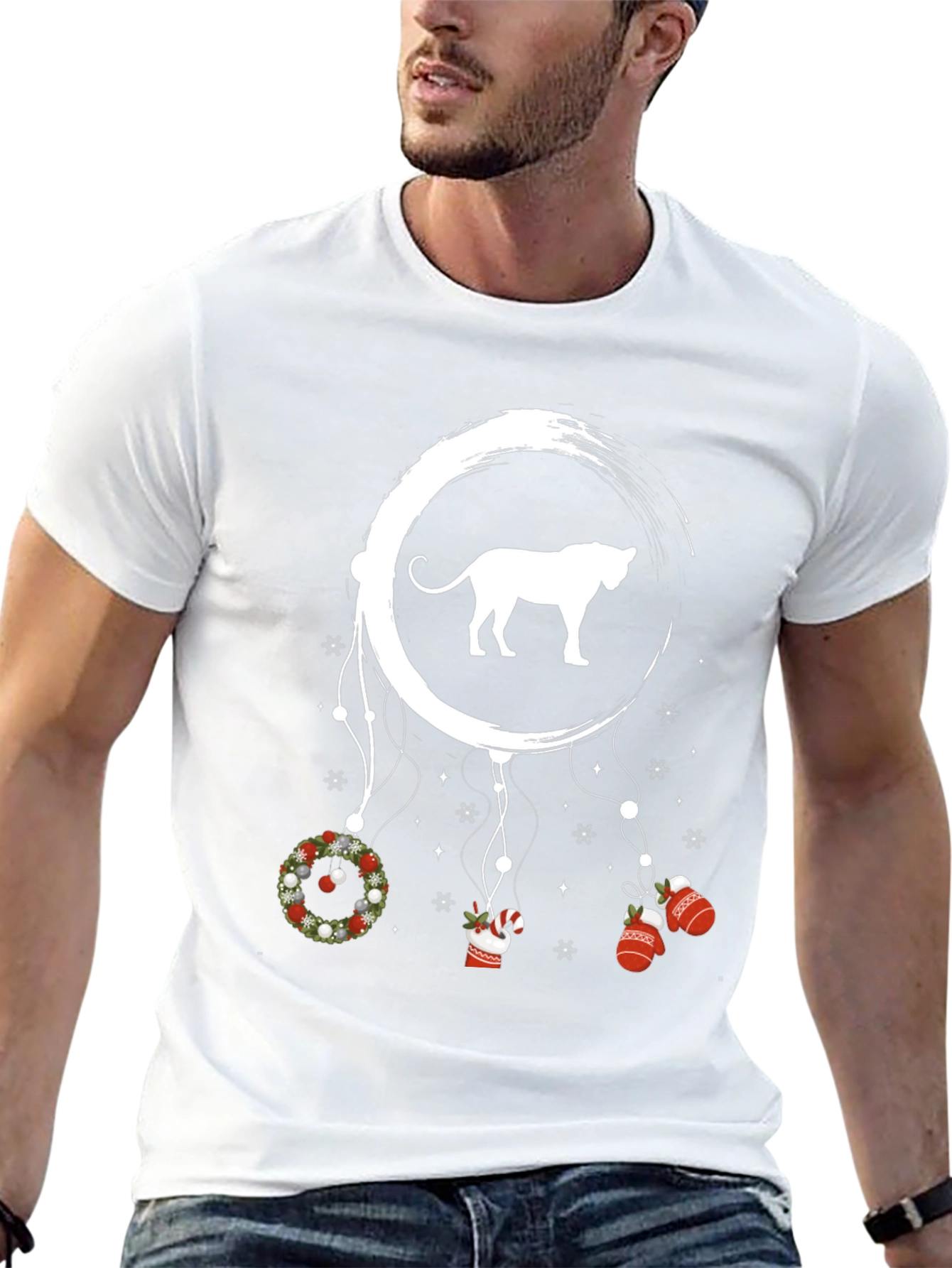Christmas Cat Dreamcatcher Graphic Tee