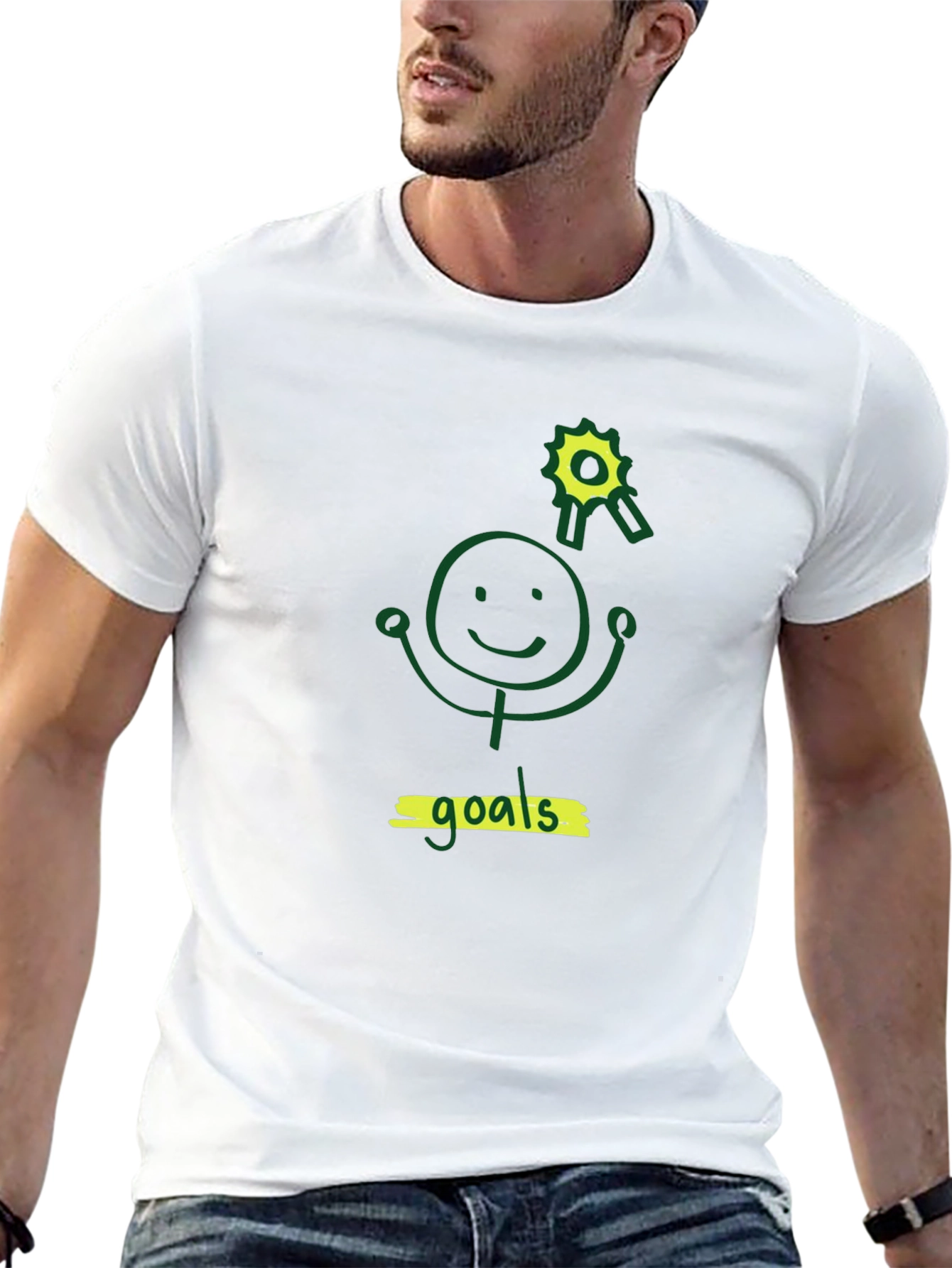 Black T-Shirt: Goals Graphic Tee for Achievers