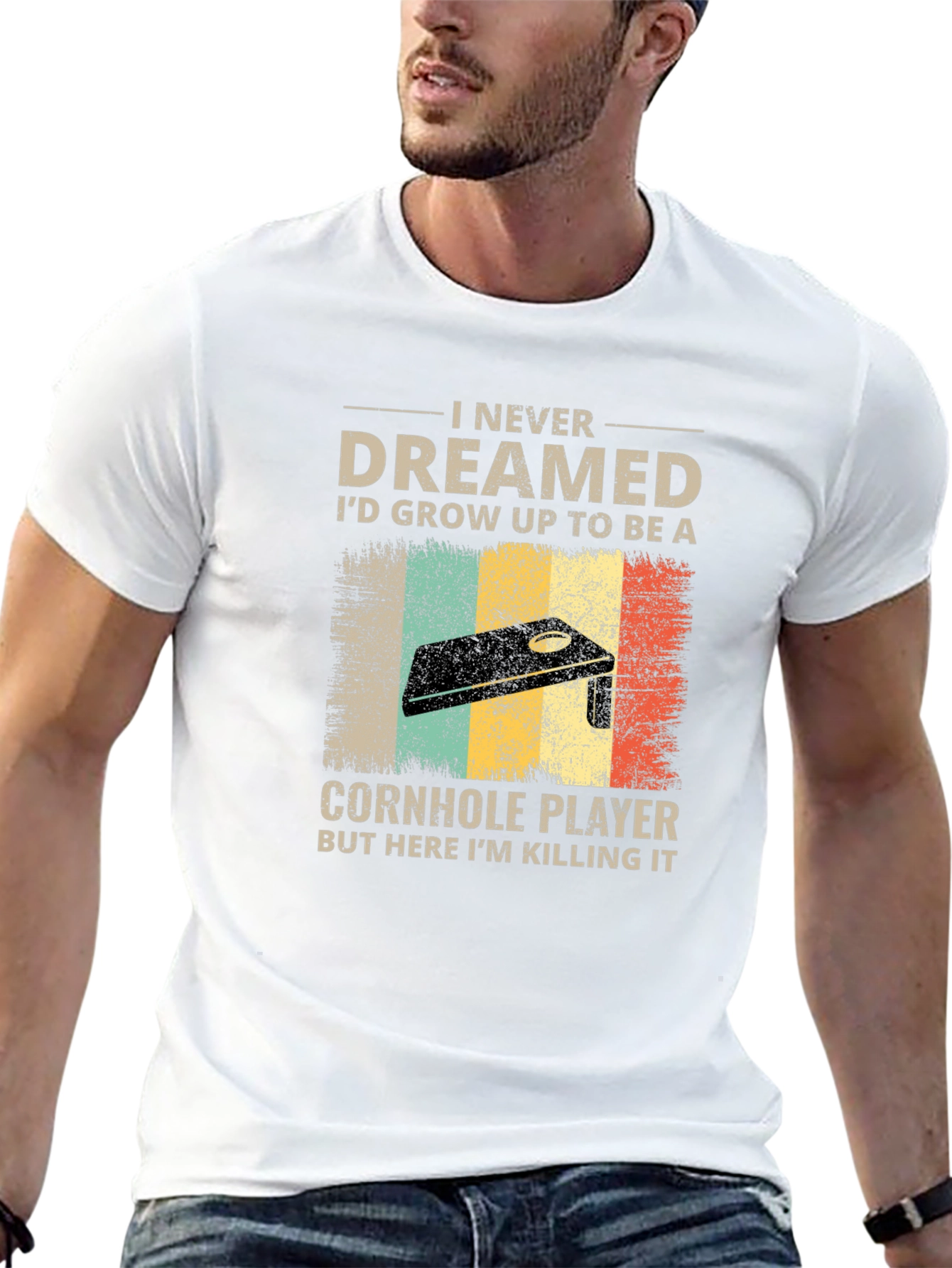 Funny Cornhole Player Graphic T-Shirt