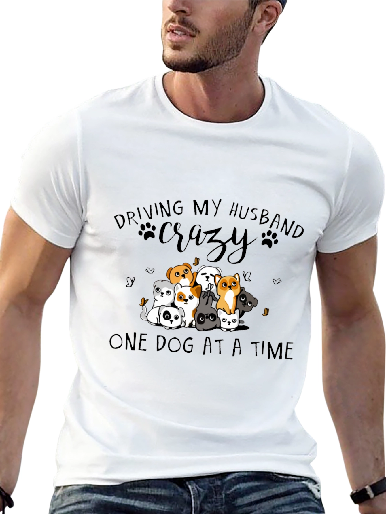 Driving My Husband Crazy Dog T-Shirt
