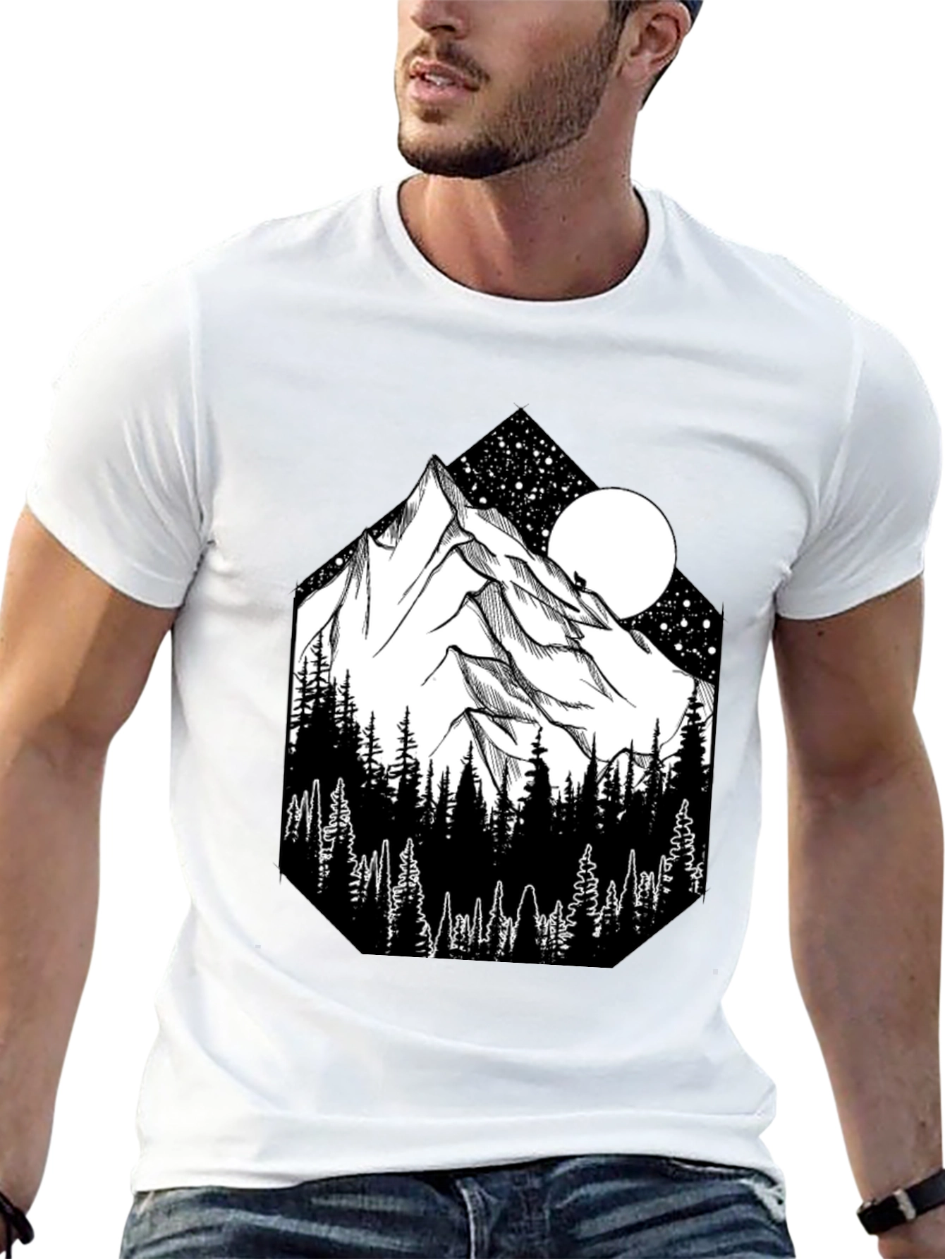 Mountainscape Graphic Tee - Black