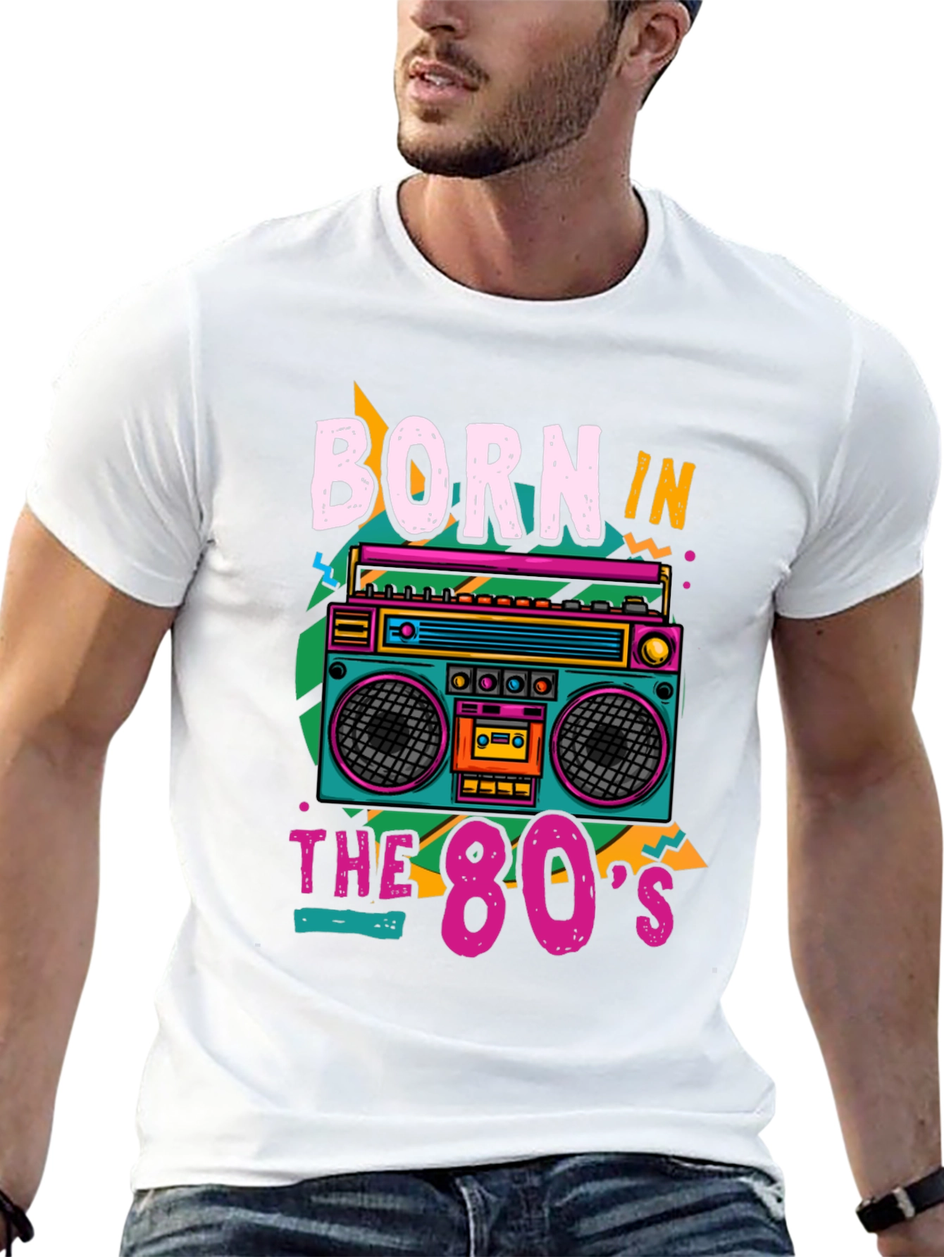 Born in the 80s Retro Boombox T-Shirt