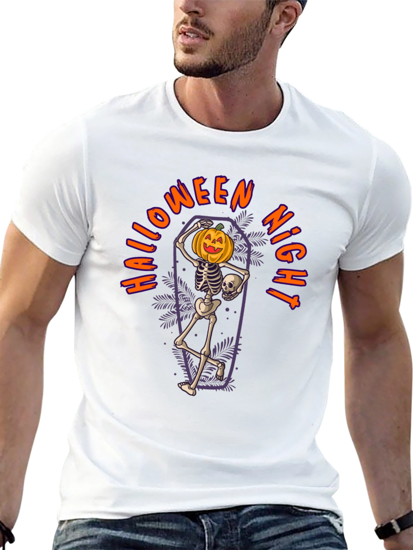 Halloween Night Skeleton Pumpkin T-Shirt