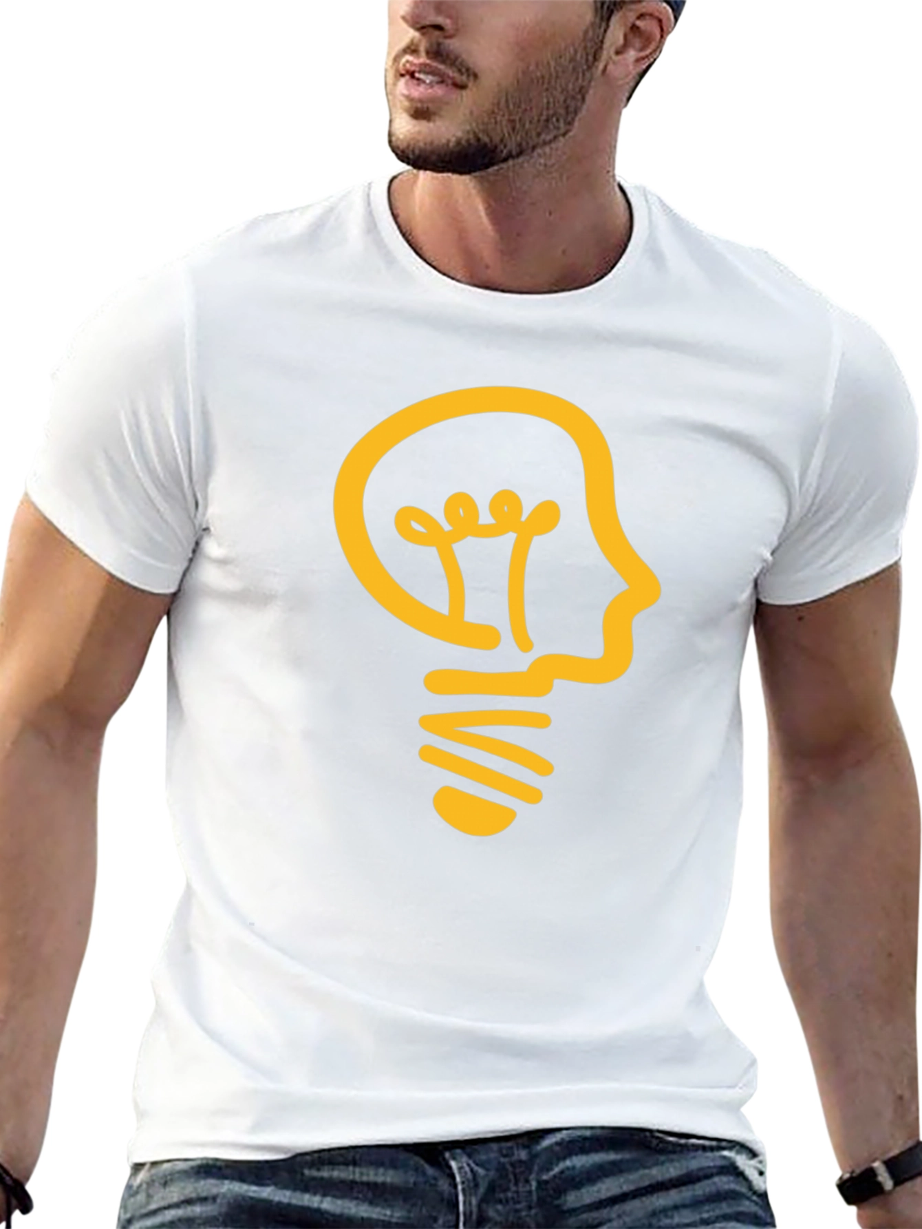 Thinker Bulb Black Tee - Smart Idea Shirt
