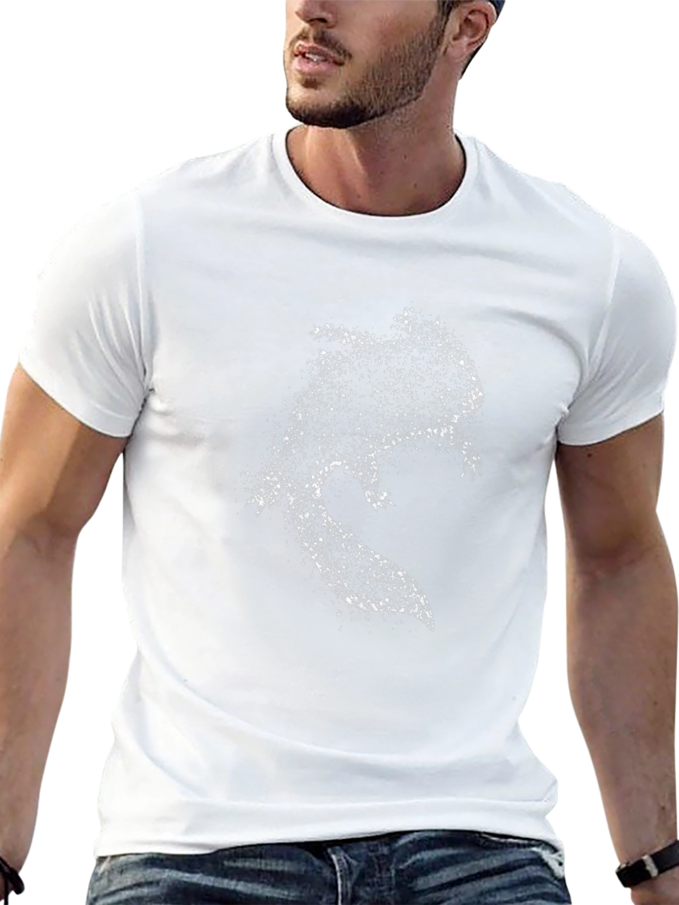 Distressed Axolotl Graphic Tee - Stylish Black T-Shirt