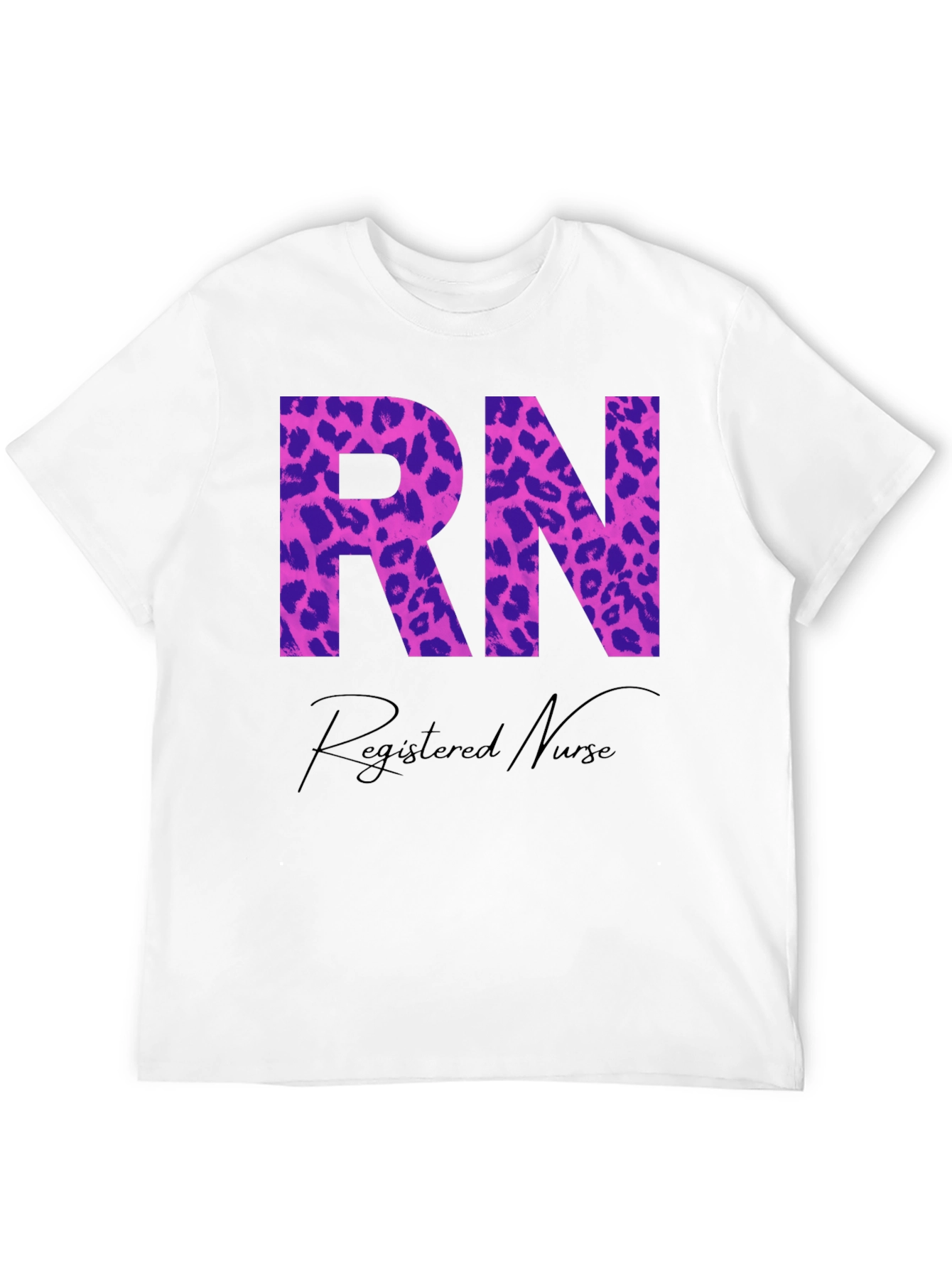 RN Registered Nurse Leopard Print Graphic T-Shirt