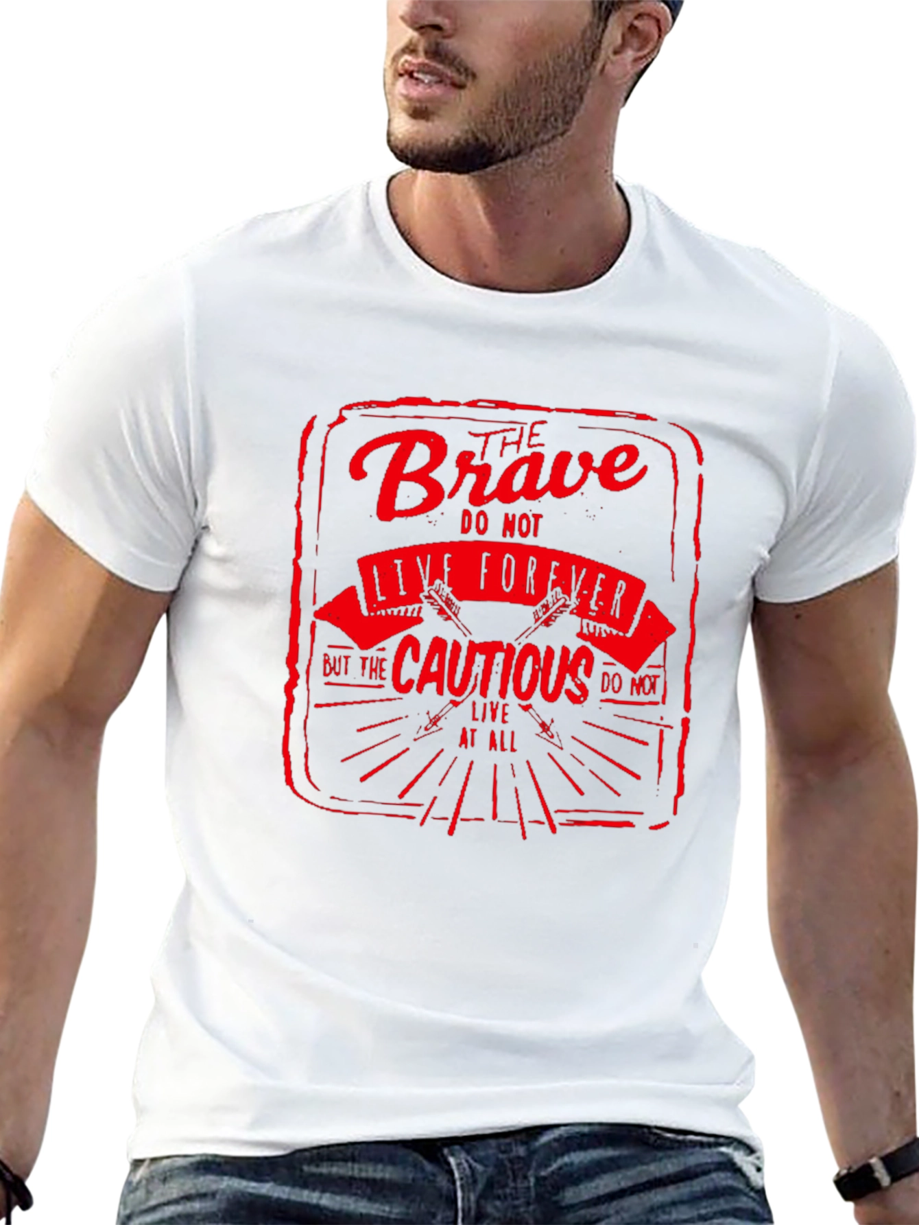 The Brave Live Forever Black Graphic Tee