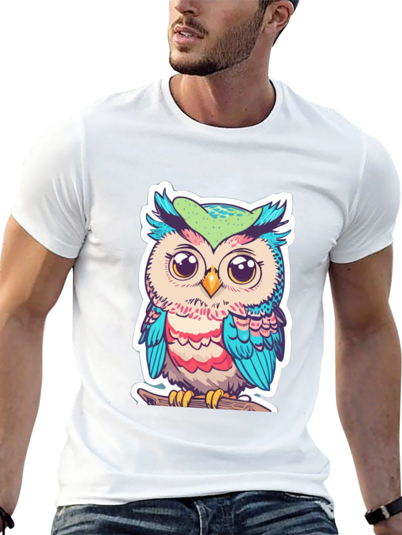 Cute Owl Graphic T-Shirt - Black Cotton Tee