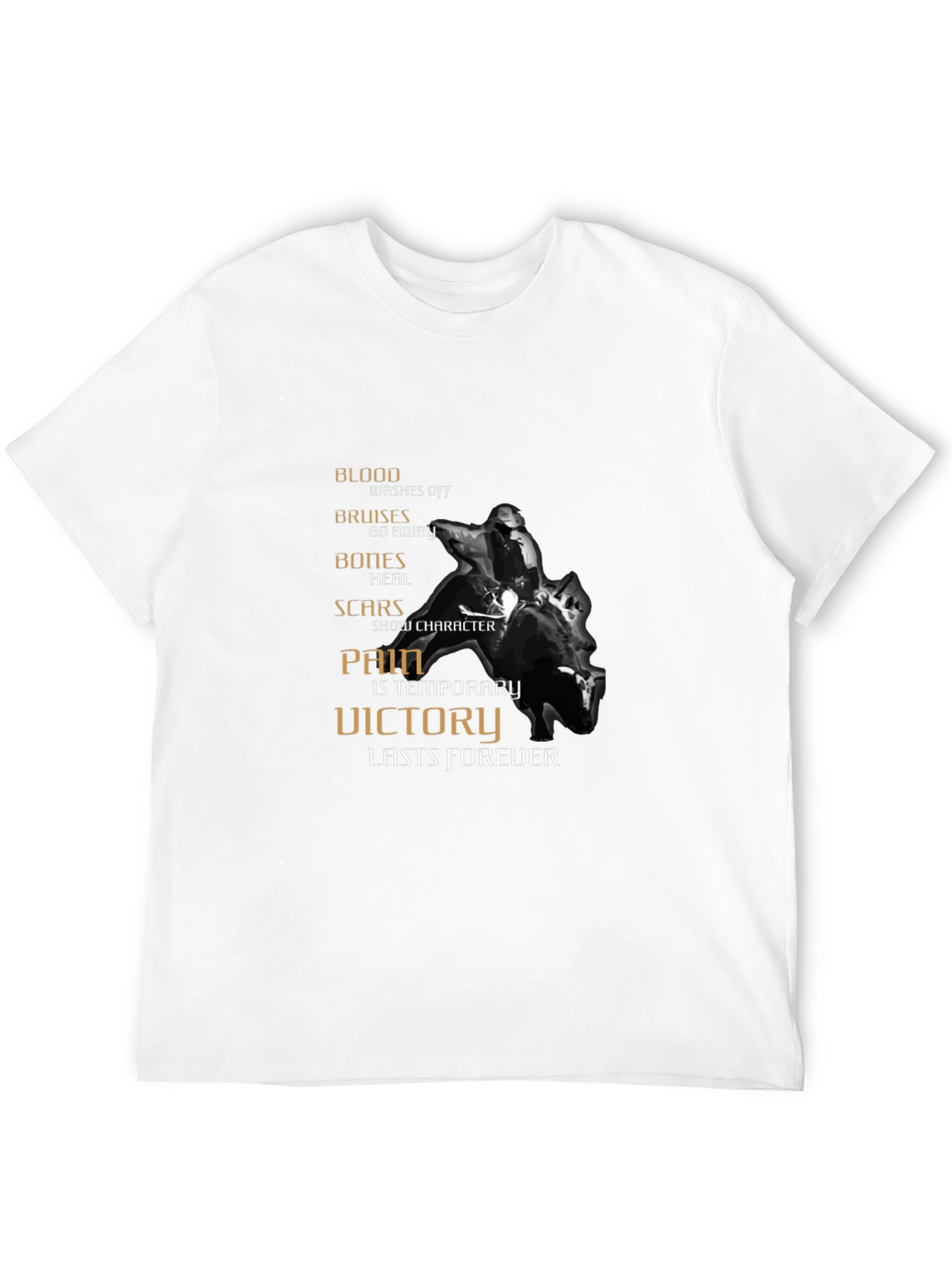 Motivational Rider Graphic T-Shirt - Pain is Temporary